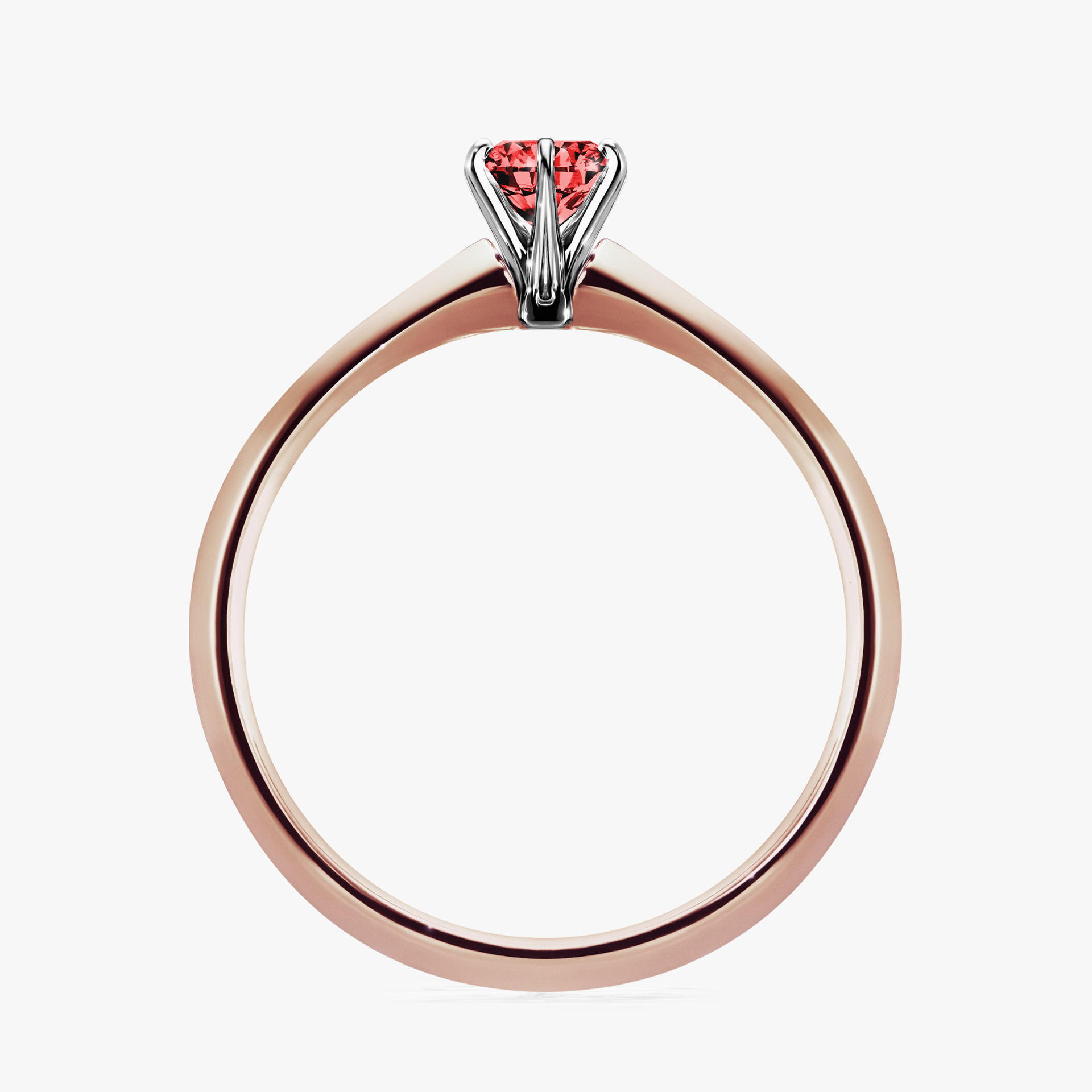 Pierścionek zaręczynowy My Queen z różowego złota z czerwonym diamentem 0,25ct