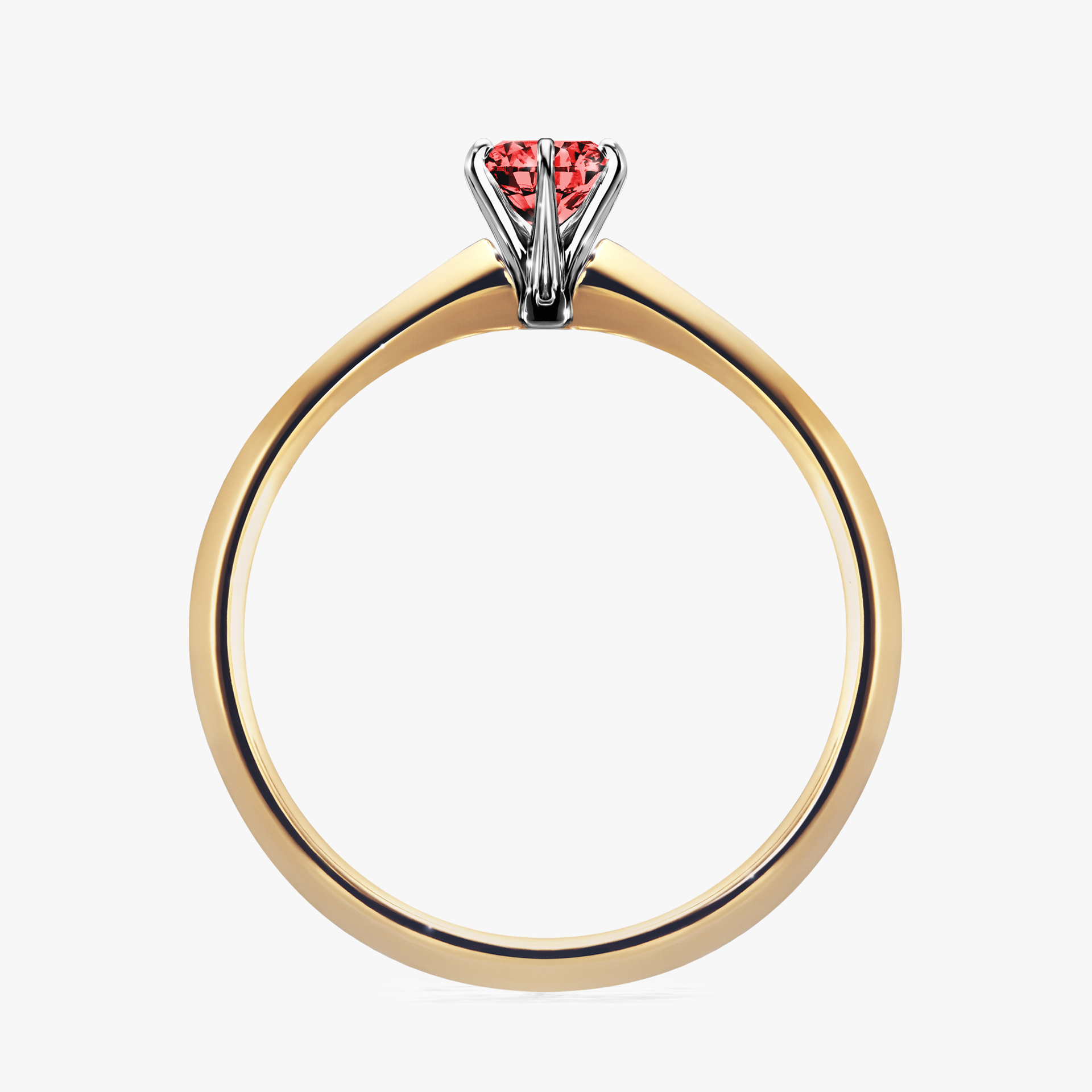 Pierścionek zaręczynowy My Queen z żółtego złota z czerwonym diamentem 0,25ct