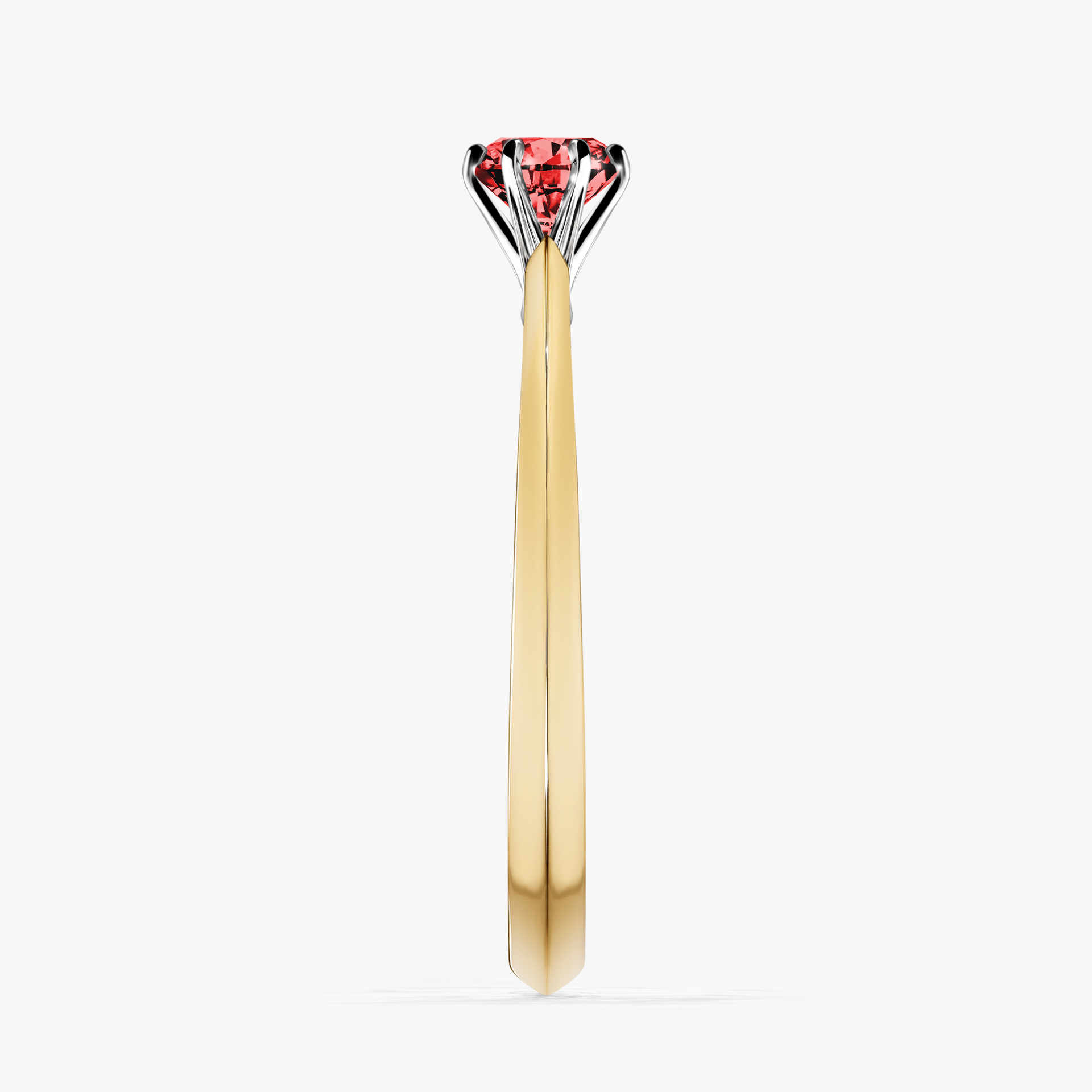 Pierścionek zaręczynowy My Queen z żółtego złota z czerwonym diamentem 0,25ct
