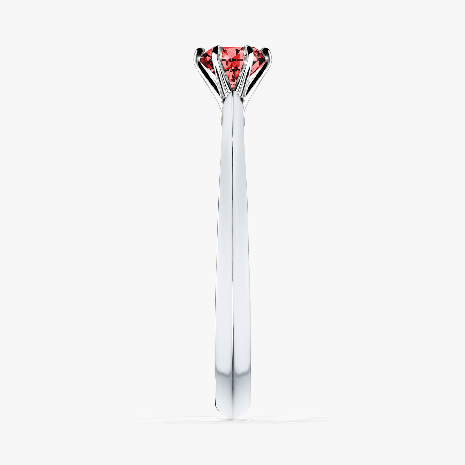 Pierścionek zaręczynowy My Queen z białego złota z czerwonym diamentem 0,30ct