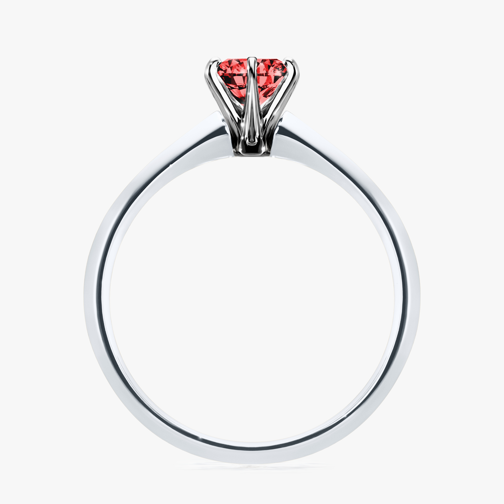 Pierścionek zaręczynowy My Queen z białego złota z czerwonym diamentem 0,50ct