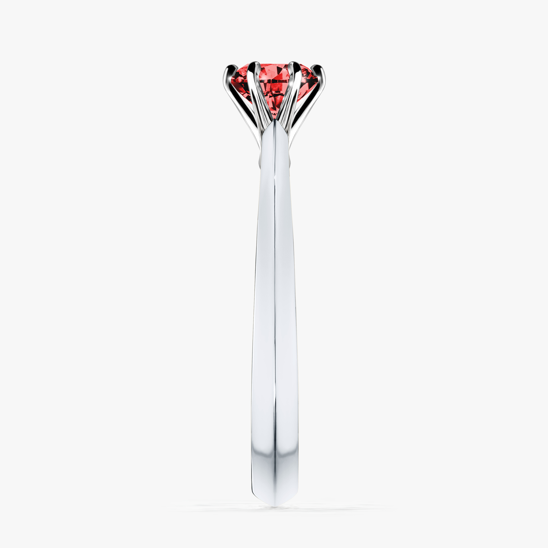 Pierścionek zaręczynowy My Queen z białego złota z czerwonym diamentem 0,50ct