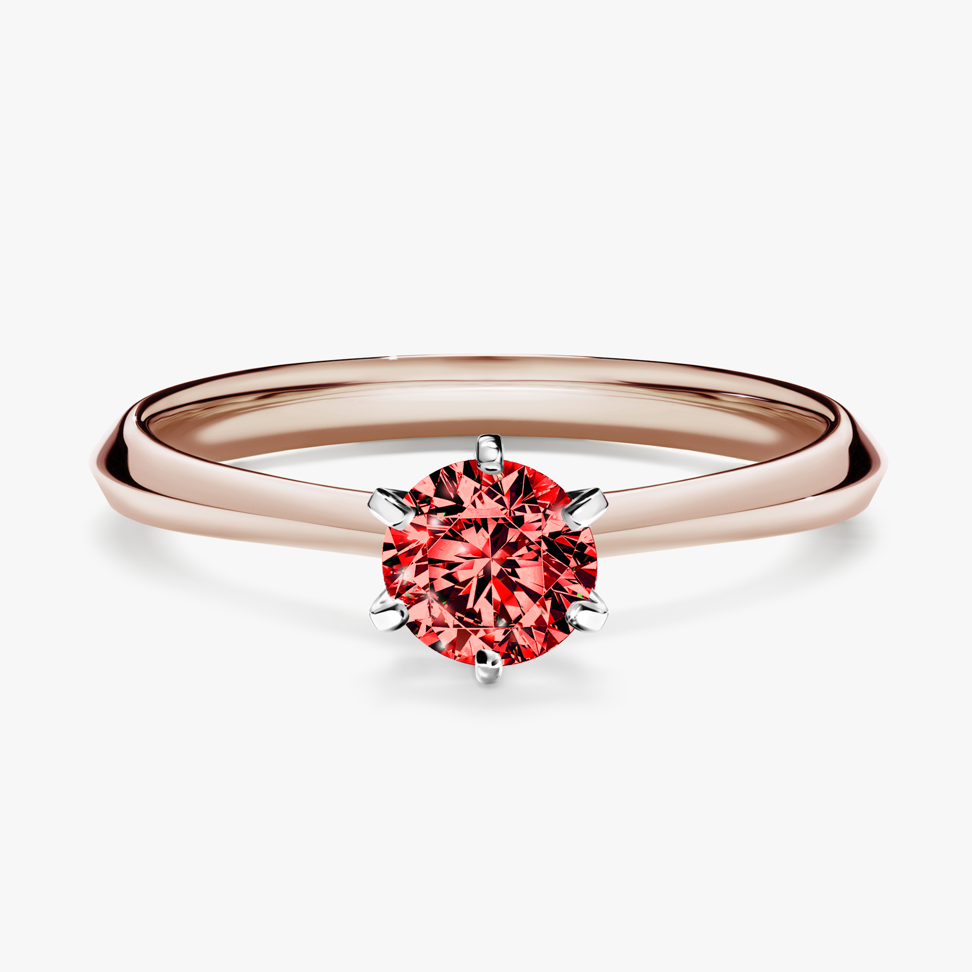 Pierścionek zaręczynowy My Queen z różowego złota z czerwonym diamentem 0,50ct