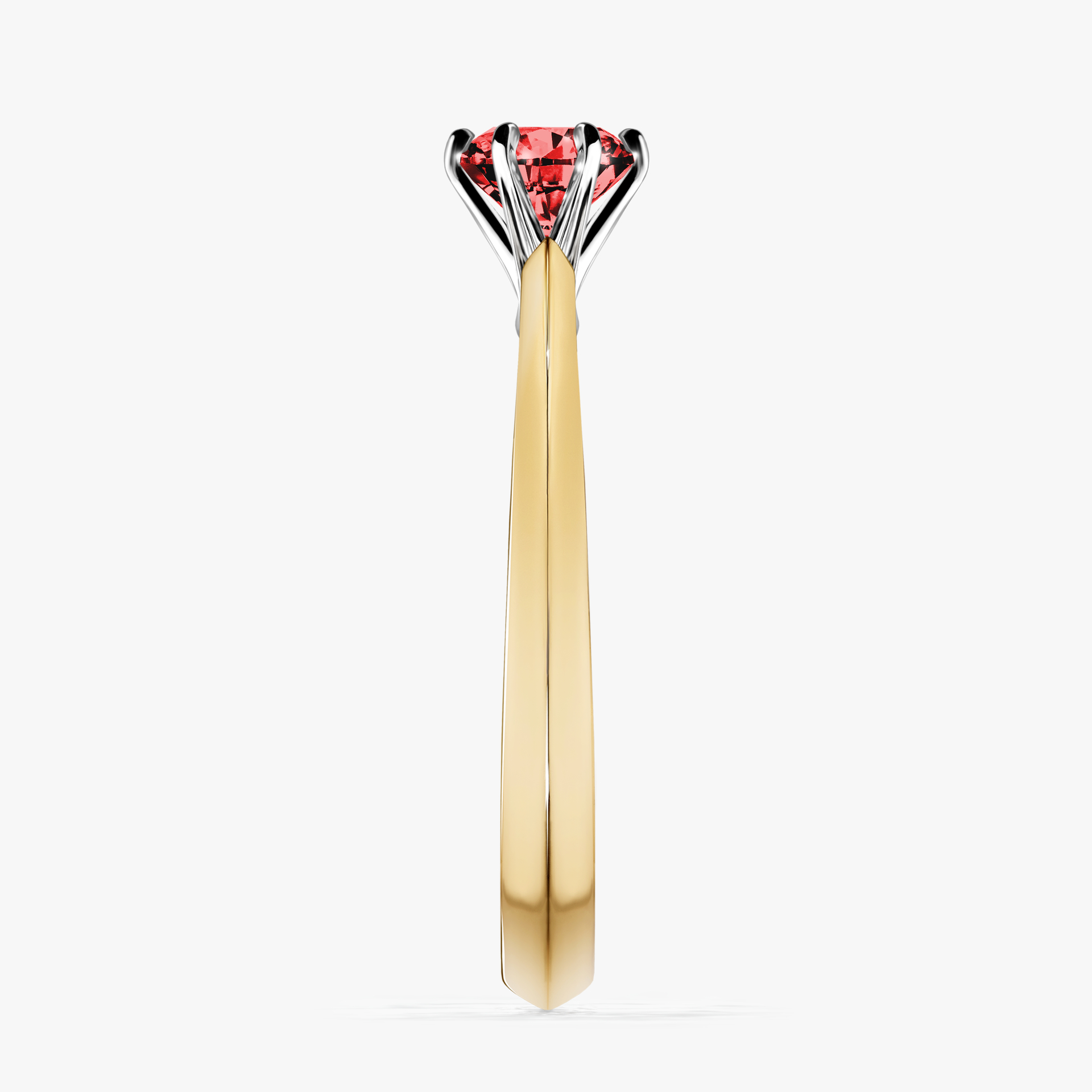 Pierścionek zaręczynowy My Queen z żółtego złota z czerwonym diamentem 0,50ct