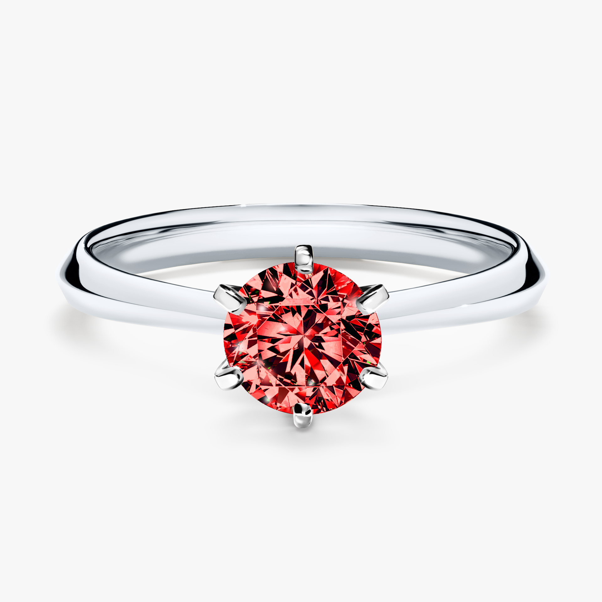 Pierścionek zaręczynowy My Queen z białego złota z czerwonym diamentem 0,80ct