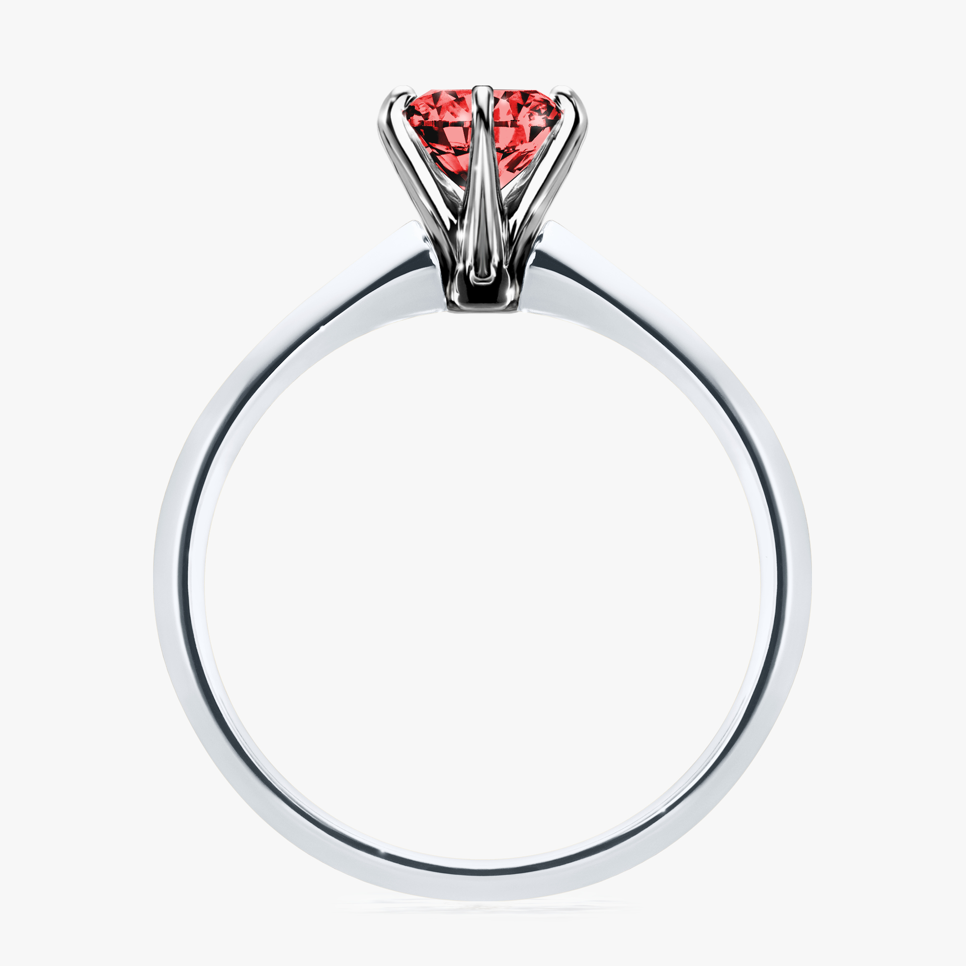 Pierścionek zaręczynowy My Queen z białego złota z czerwonym diamentem 0,80ct