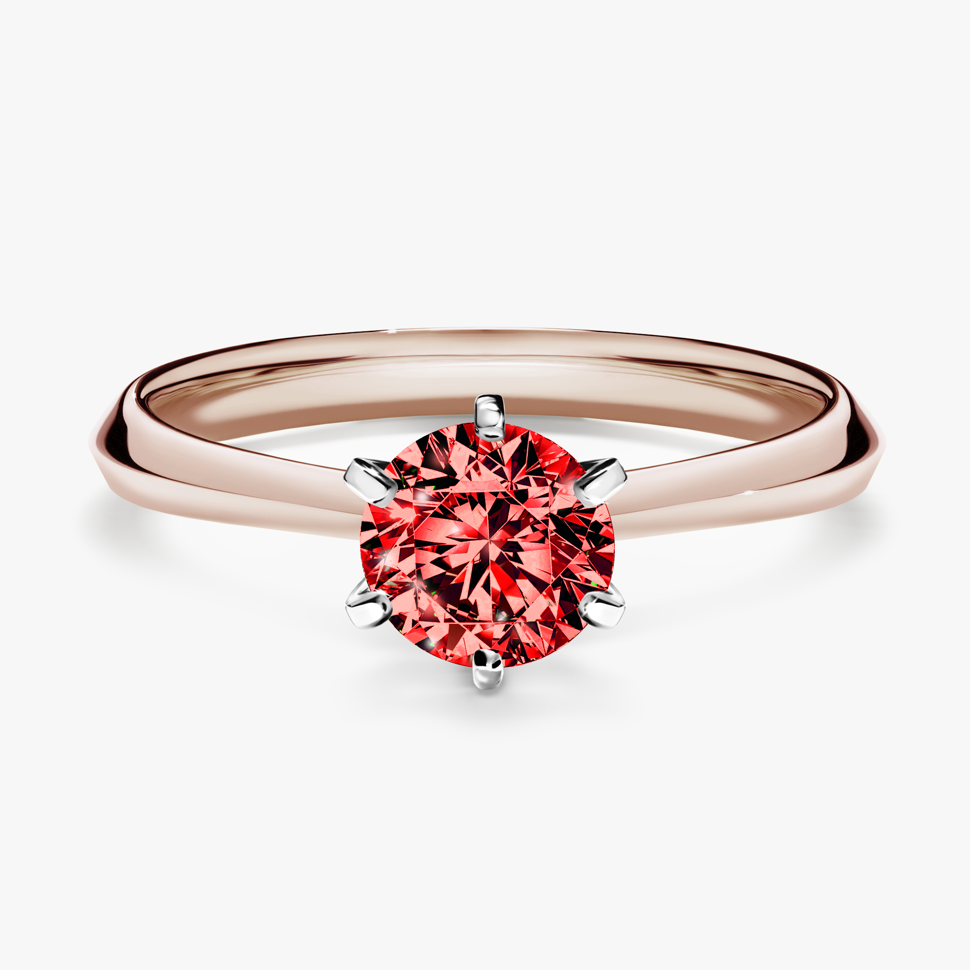 Pierścionek zaręczynowy My Queen z różowego złota z czerwonym diamentem 0,80ct