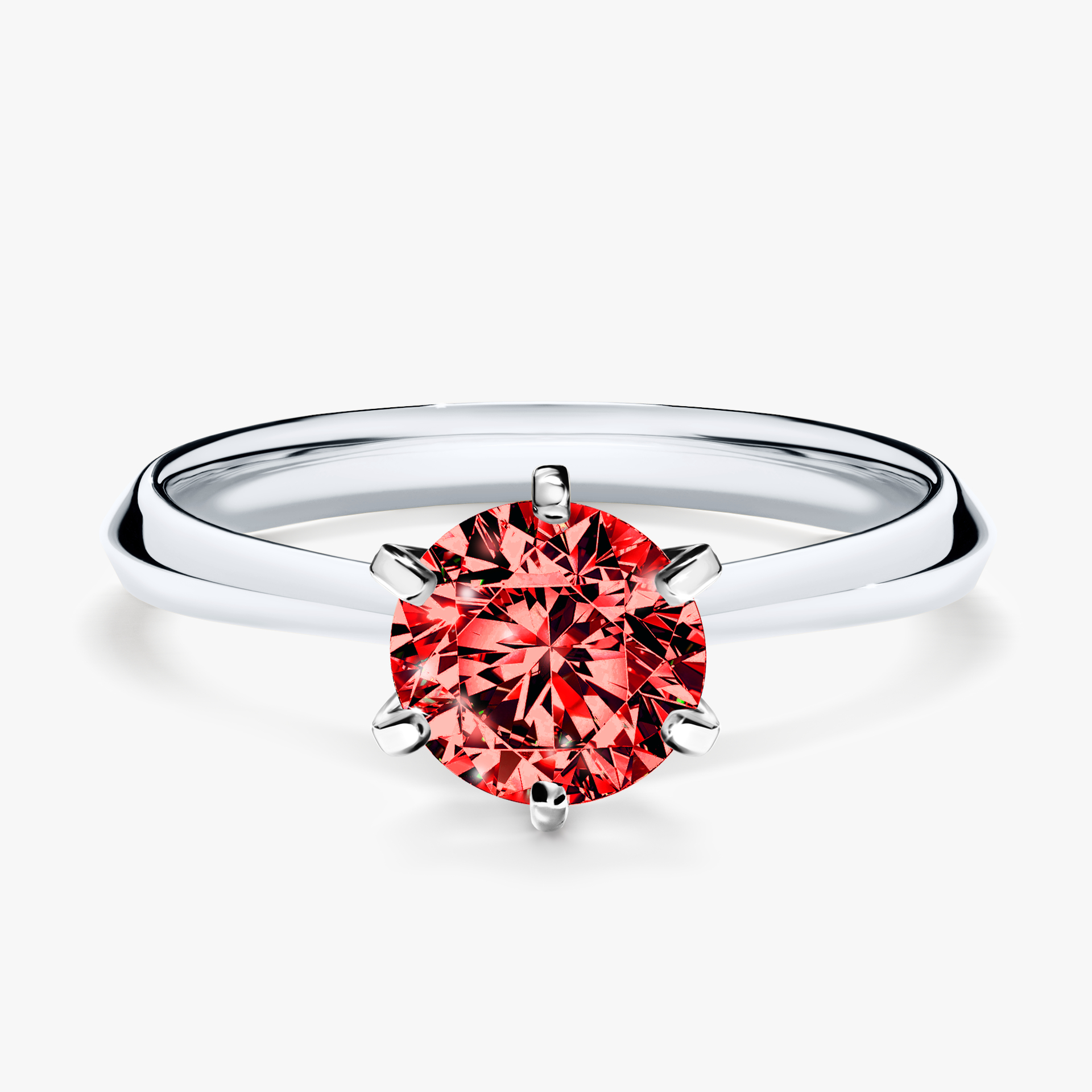 Pierścionek zaręczynowy My Queen z białego złota z czerwonym diamentem 1,00ct