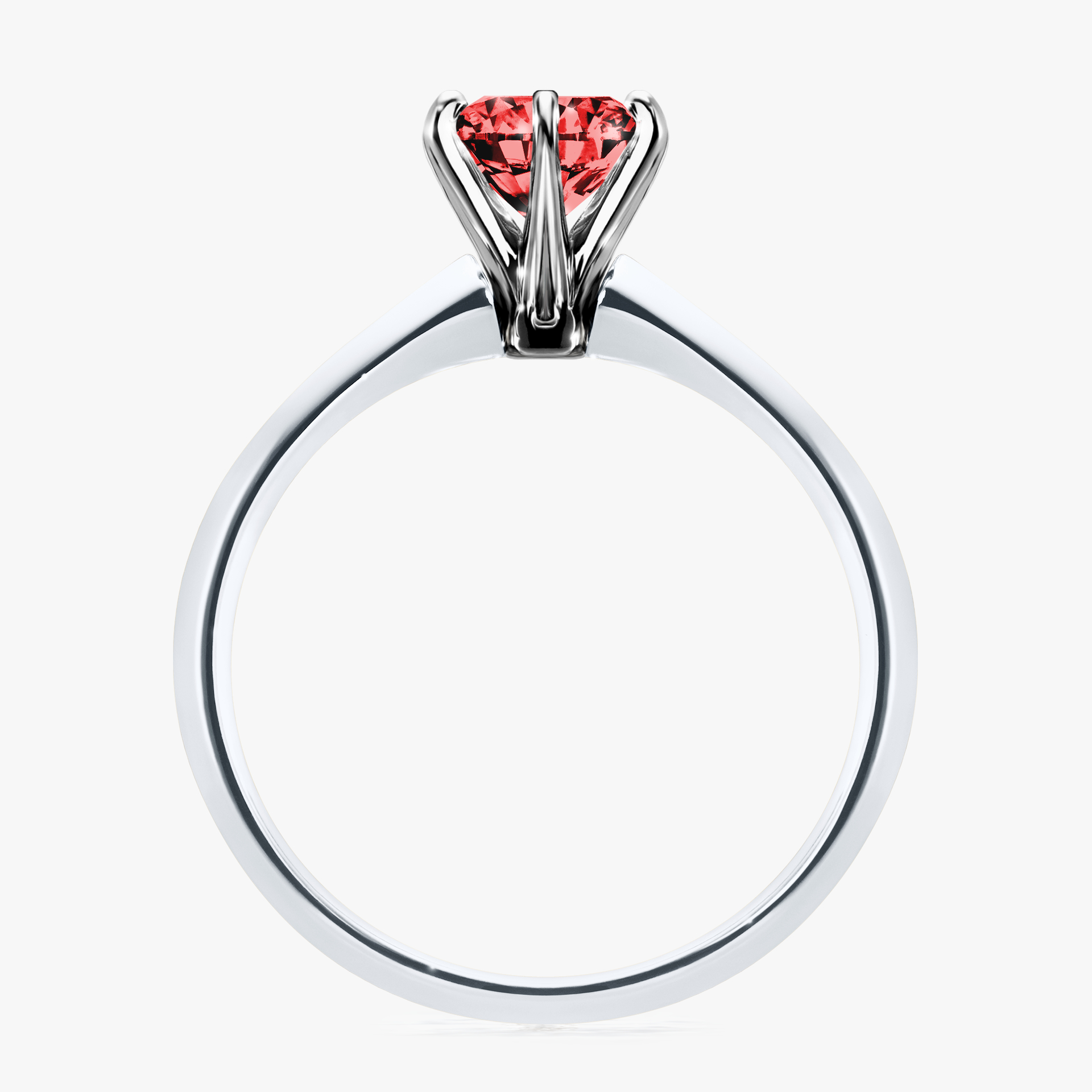 Pierścionek zaręczynowy My Queen z białego złota z czerwonym diamentem 1,00ct