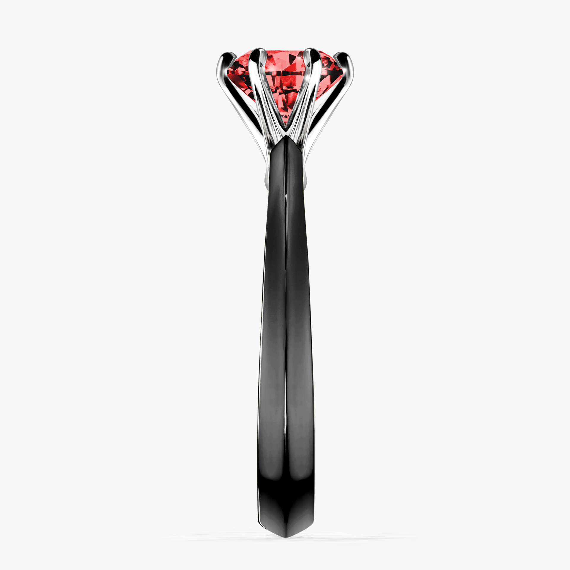 Pierścionek zaręczynowy My Queen z czarnego złota z czerwonym diamentem 1,00ct