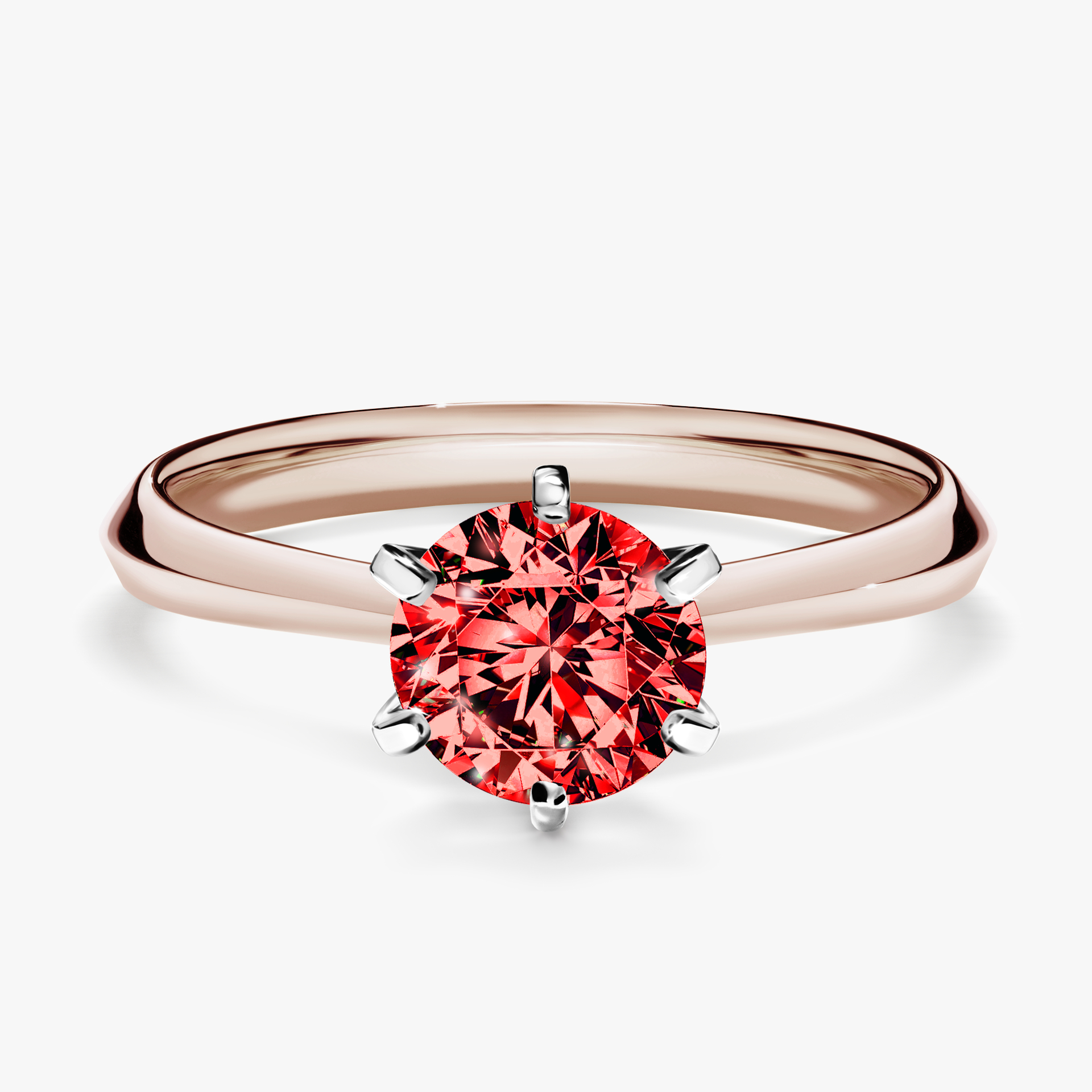 Pierścionek zaręczynowy My Queen z różowego złota z czerwonym diamentem 1,00ct