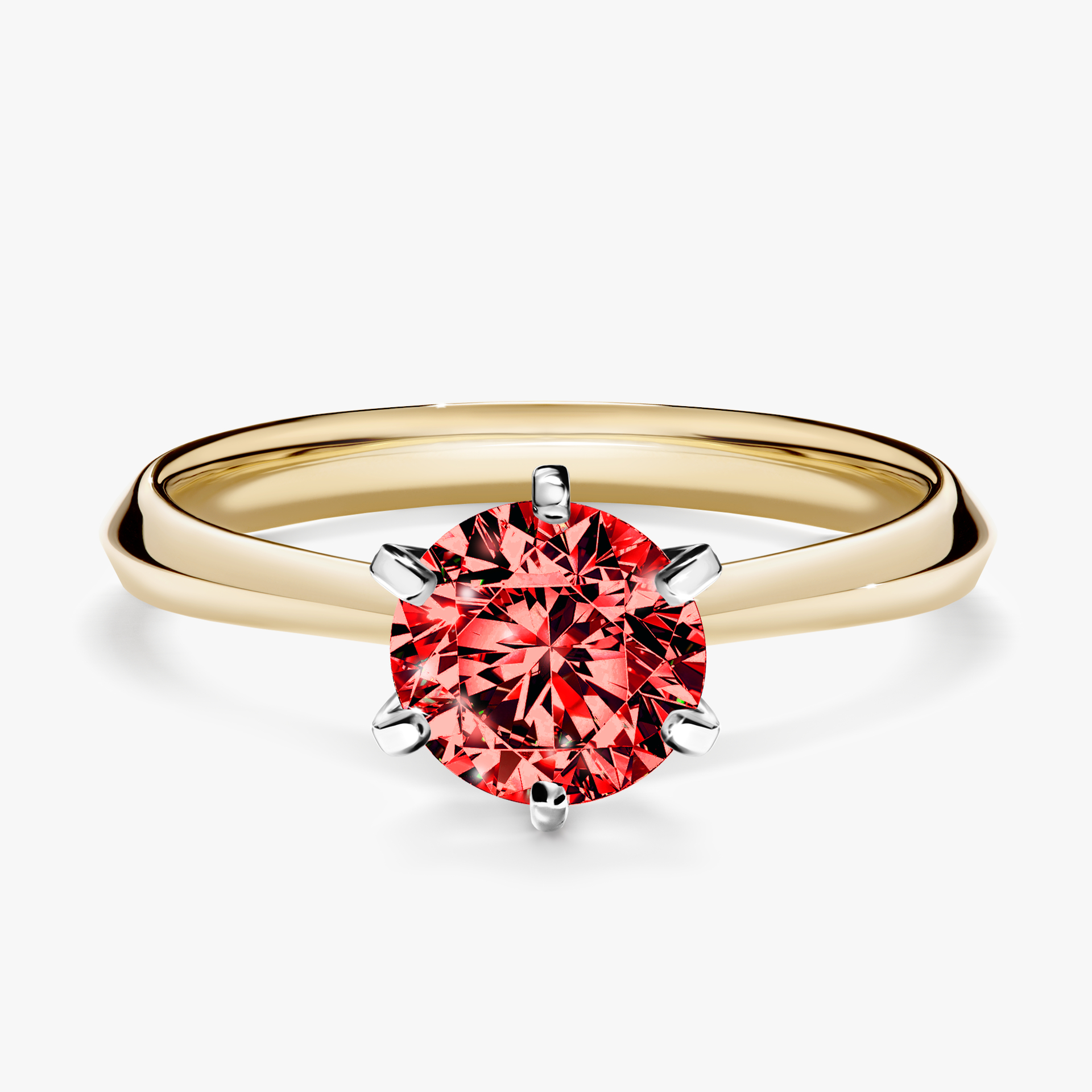 Pierścionek zaręczynowy My Queen z żółtego złota z czerwonym diamentem 1,00ct