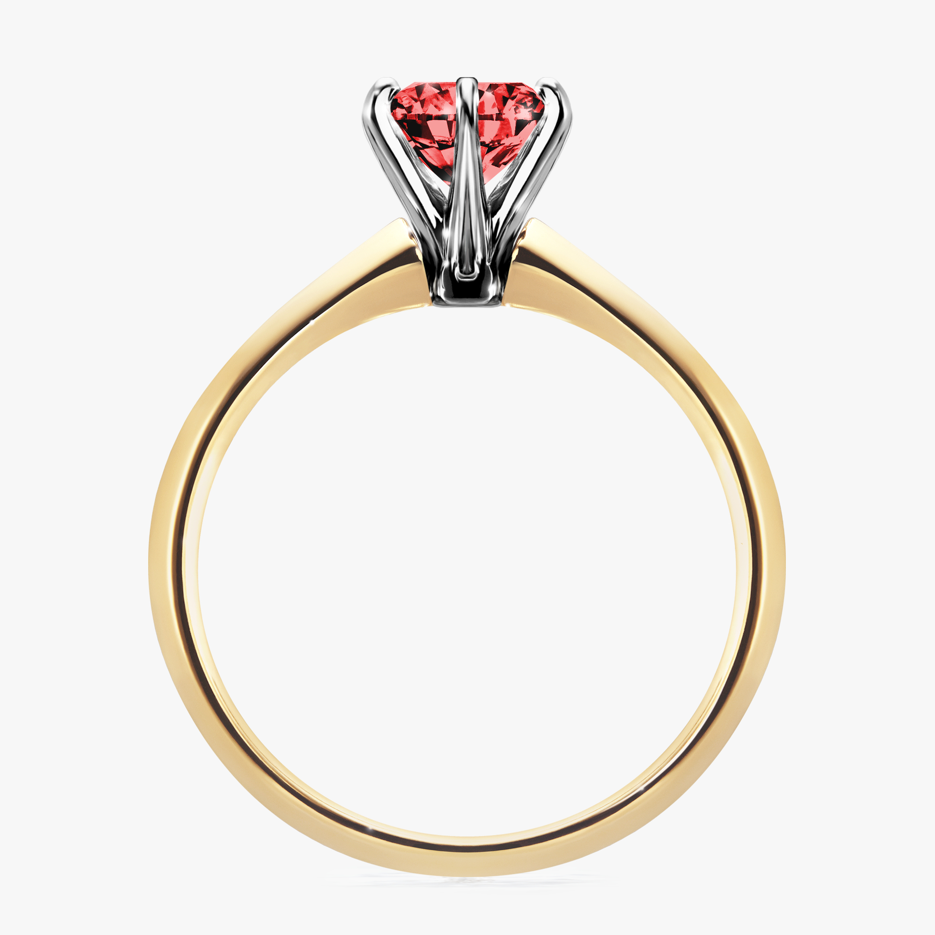 Pierścionek zaręczynowy My Queen z żółtego złota z czerwonym diamentem 1,00ct