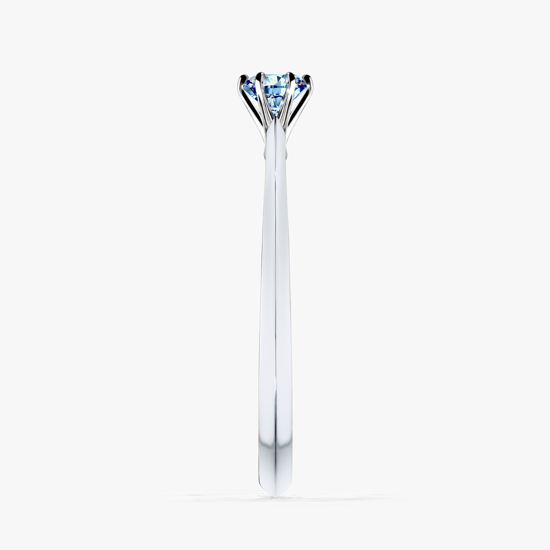 Pierścionek zaręczynowy My Queen z białego złota z niebieskim diamentem 0,17ct