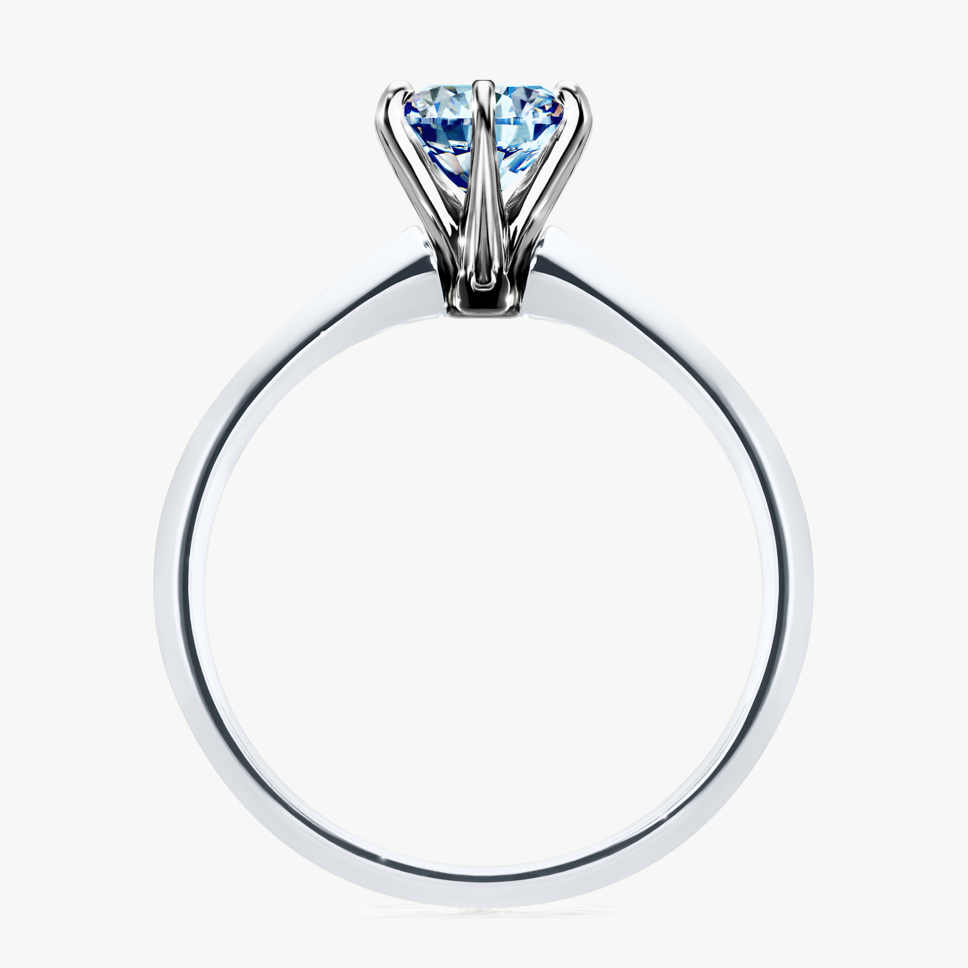 Pierścionek zaręczynowy My Queen z białego złota z niebieskim diamentem 1,00ct
