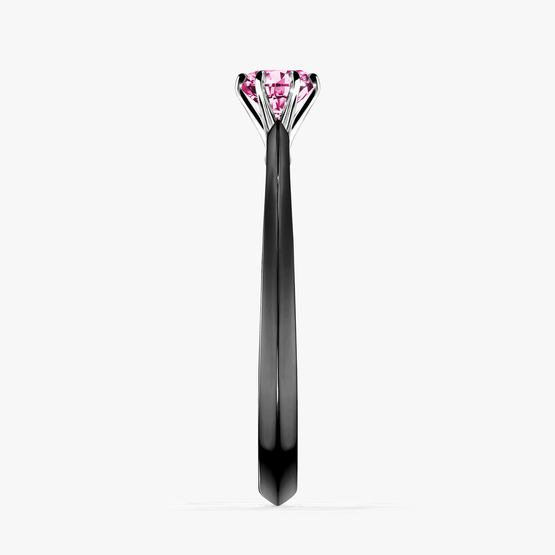 Pierścionek zaręczynowy My Queen z czarnego złota z różowym diamentem 0,25ct