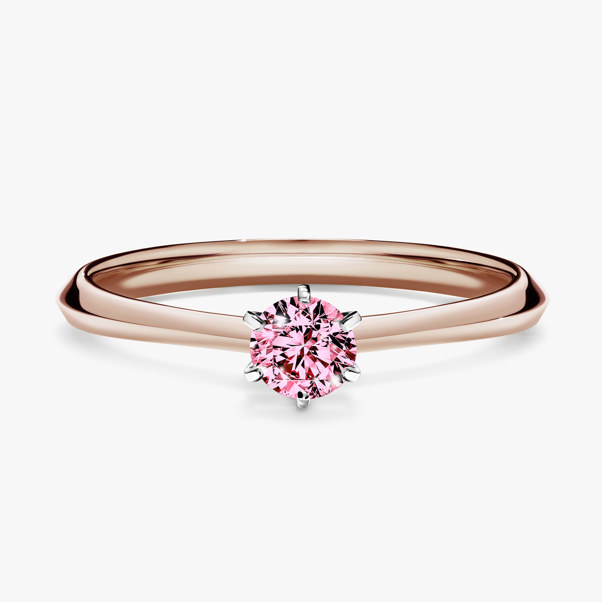 Pierścionek zaręczynowy My Queen z różowego złota z różowym diamentem 0,25ct