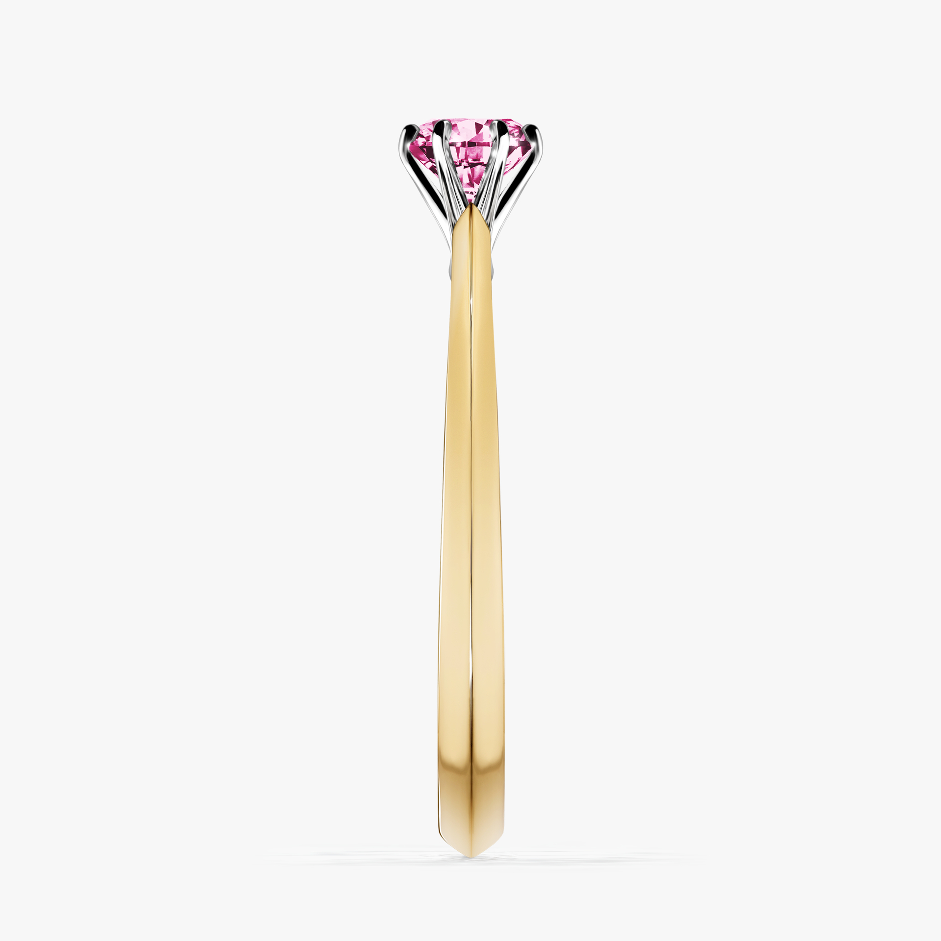Pierścionek zaręczynowy My Queen z żółtego złota z różowym diamentem 0,25ct