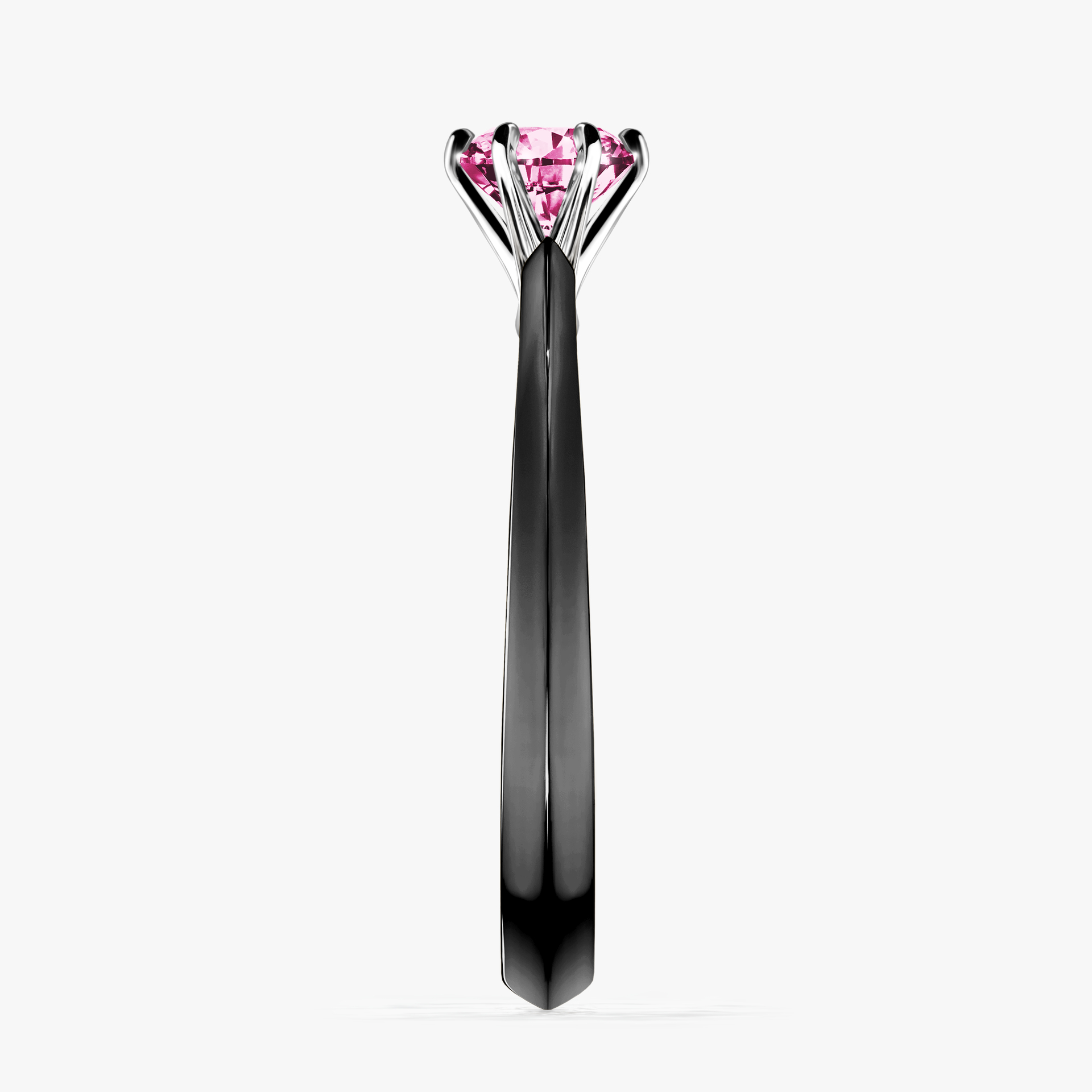 Pierścionek zaręczynowy My Queen z czarnego złota z różowym diamentem 0,50ct