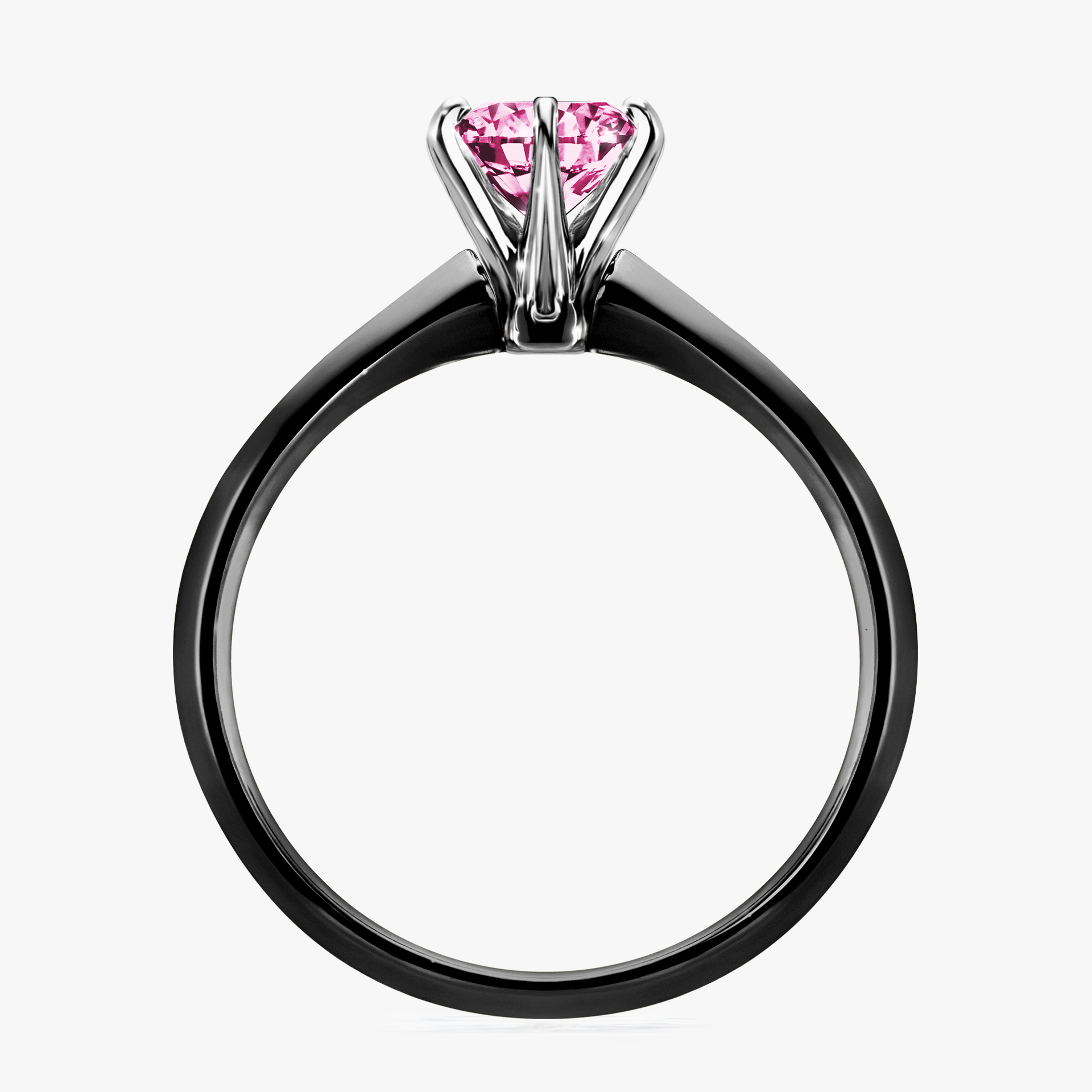 Pierścionek zaręczynowy My Queen z czarnego złota z różowym diamentem 0,80ct