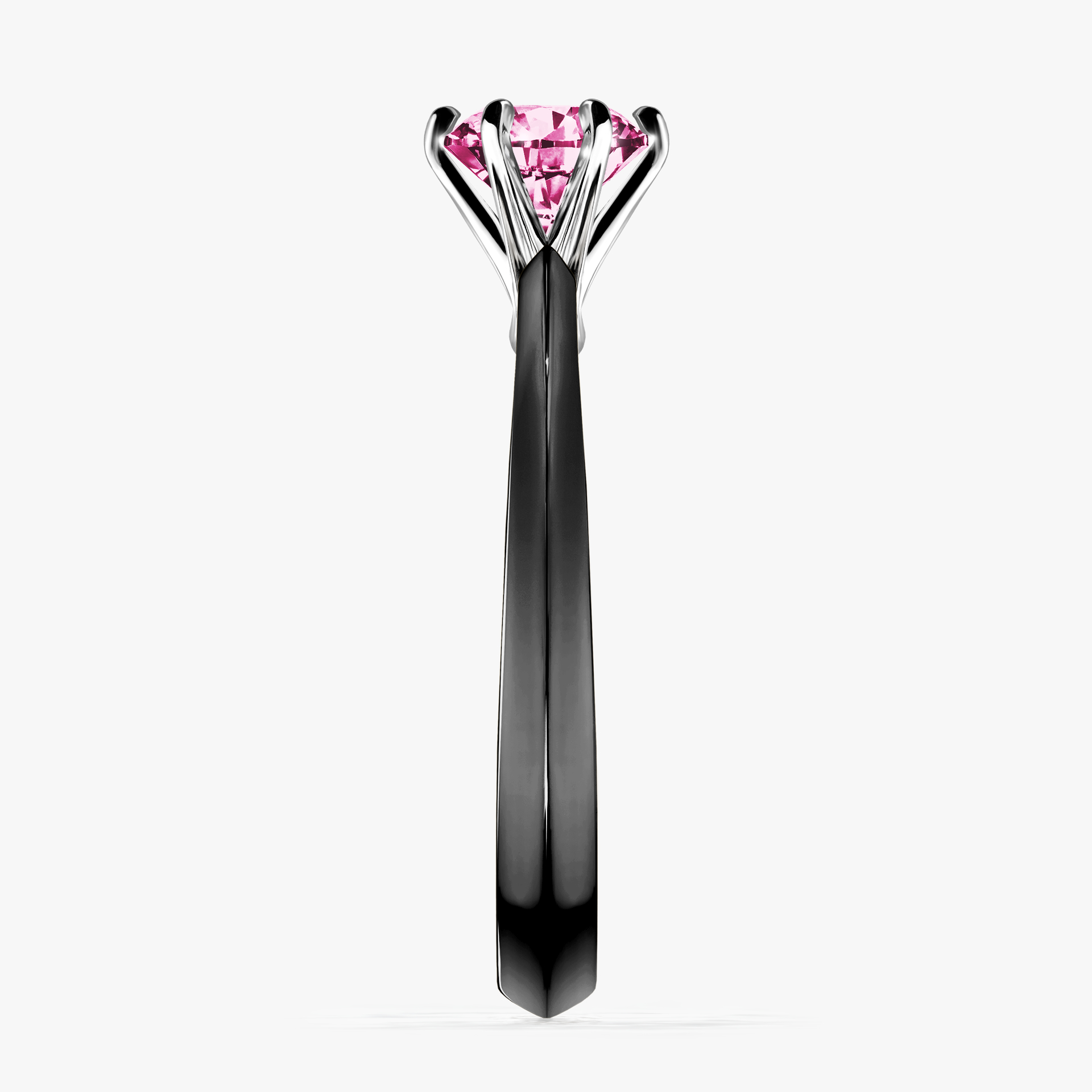 Pierścionek zaręczynowy My Queen z czarnego złota z różowym diamentem 0,80ct