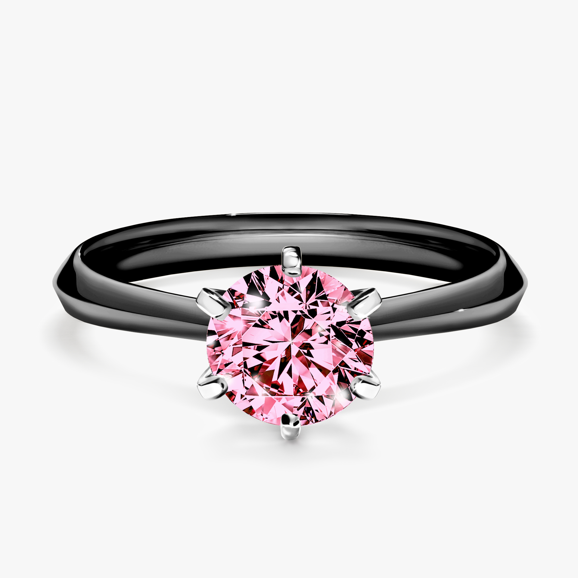 Pierścionek zaręczynowy My Queen z czarnego złota z różowym diamentem 1,00ct