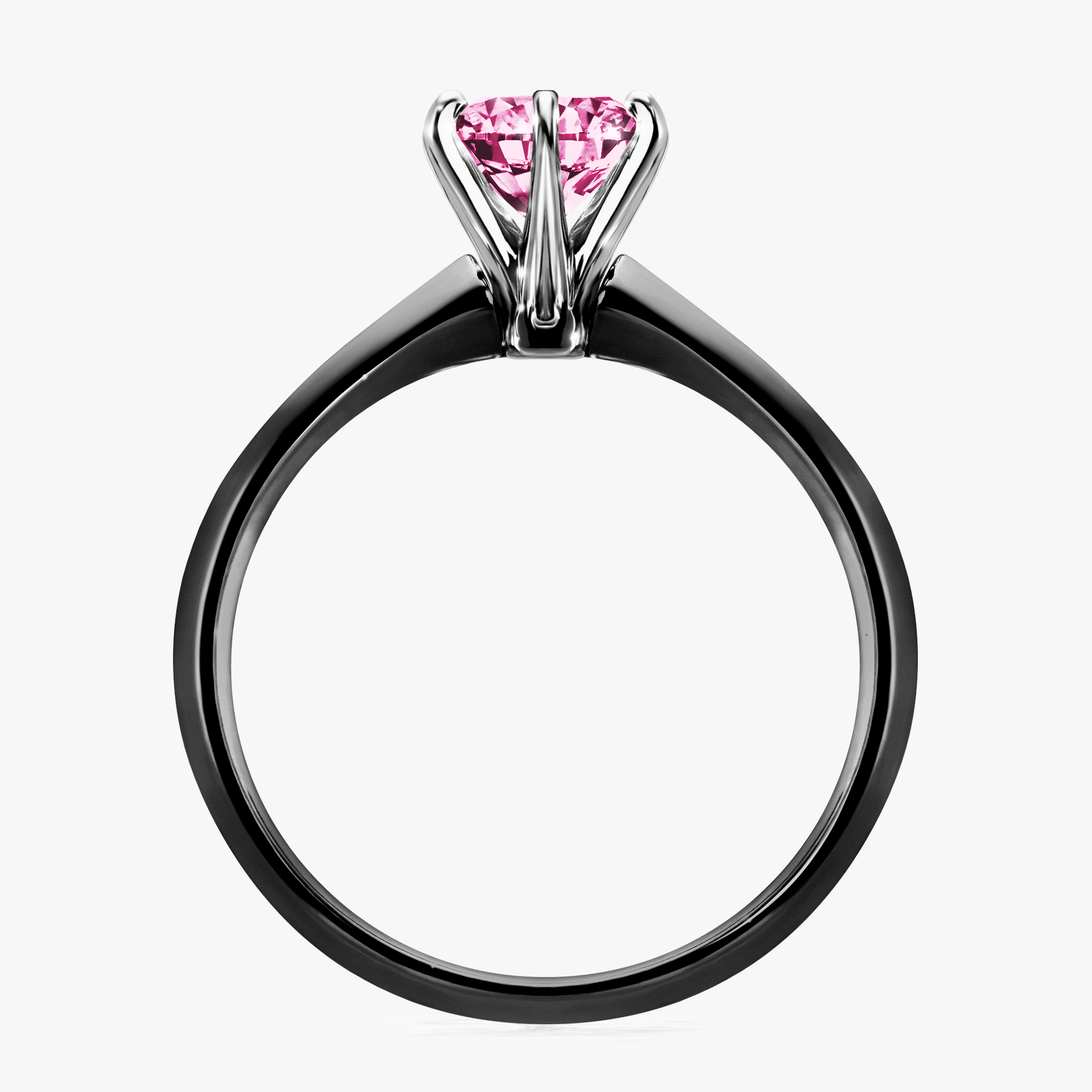 Pierścionek zaręczynowy My Queen z czarnego złota z różowym diamentem 1,00ct