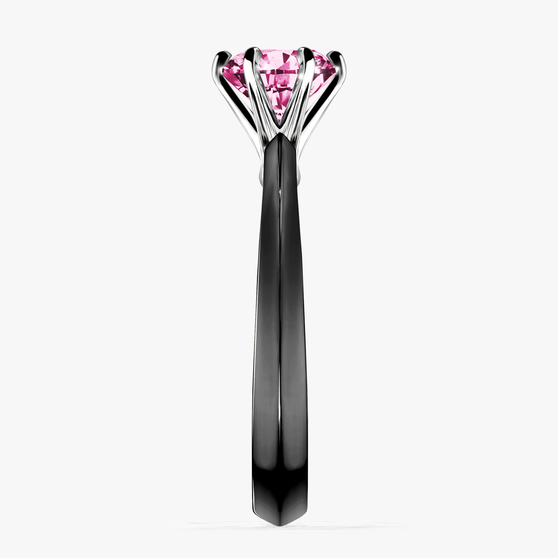 Pierścionek zaręczynowy My Queen z czarnego złota z różowym diamentem 1,00ct