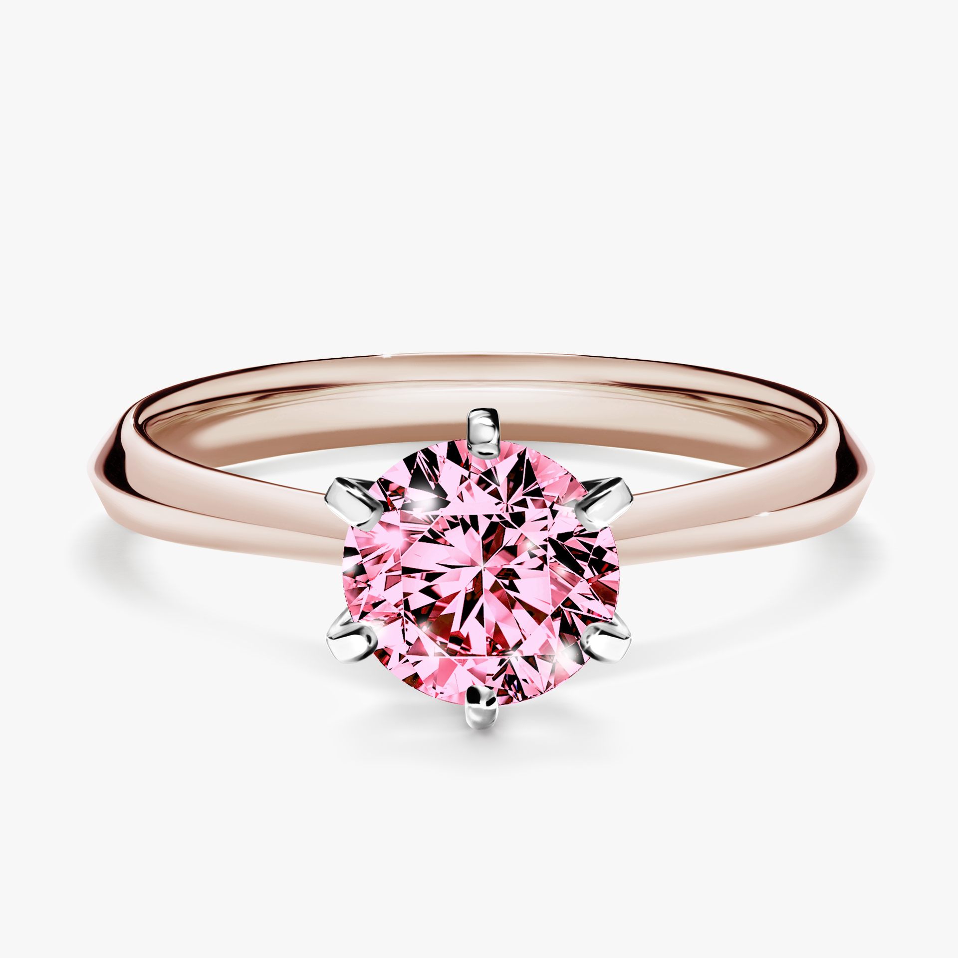 Pierścionek zaręczynowy My Queen z różowego złota z różowym diamentem 1,00ct