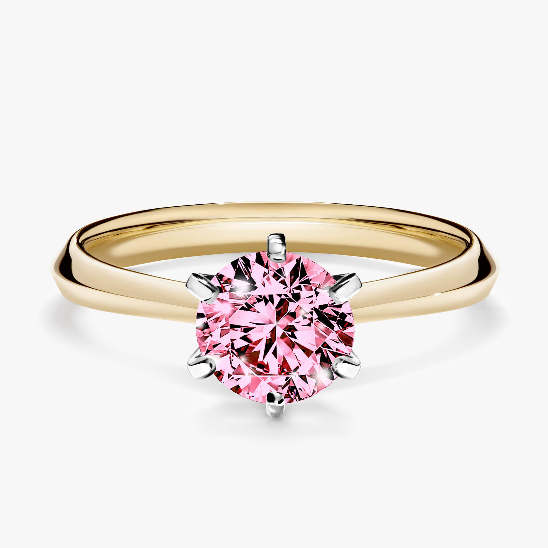 Pierścionek zaręczynowy My Queen z żółtego złota z różowym diamentem 1,00ct