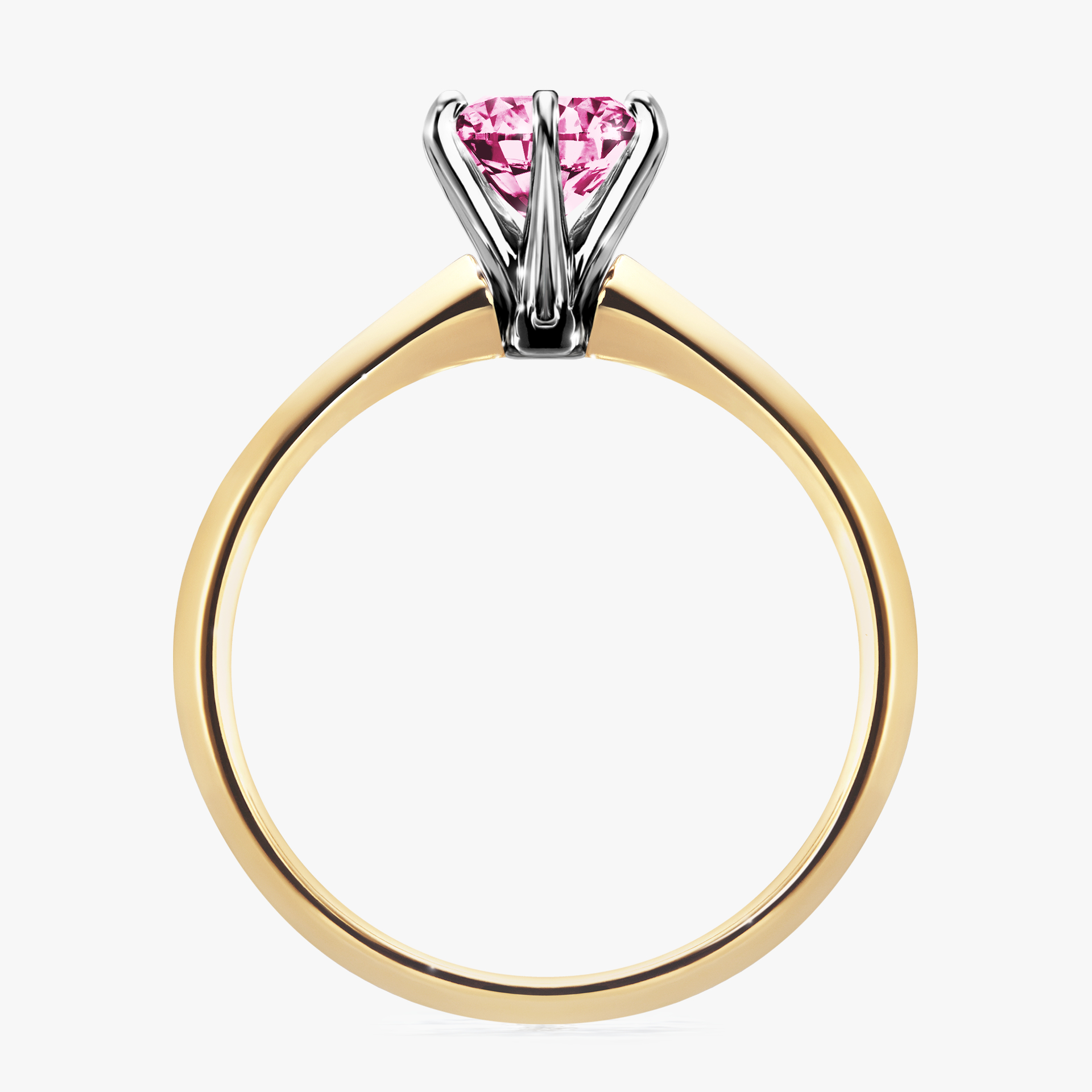 Pierścionek zaręczynowy My Queen z żółtego złota z różowym diamentem 1,00ct