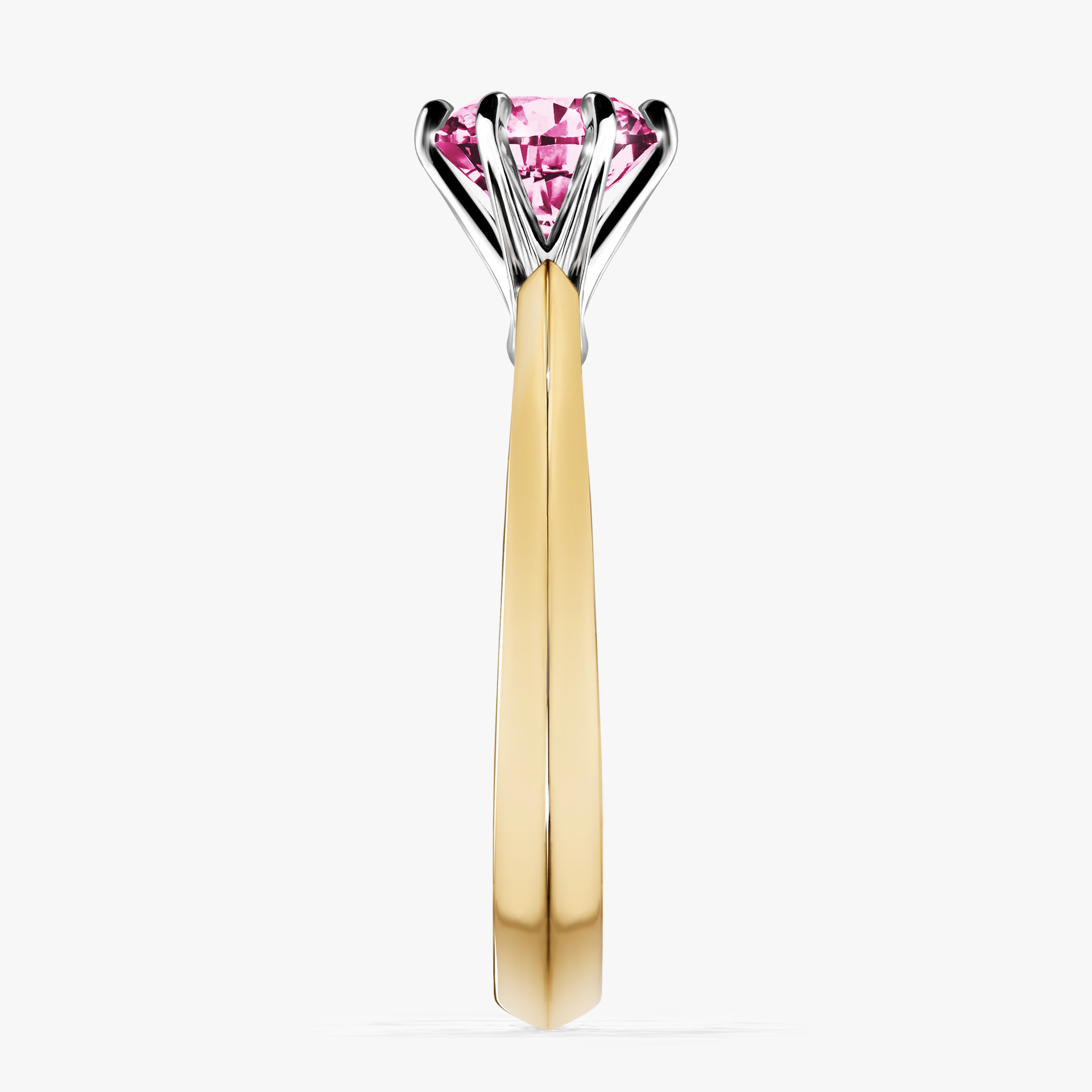 Pierścionek zaręczynowy My Queen z żółtego złota z różowym diamentem 1,00ct
