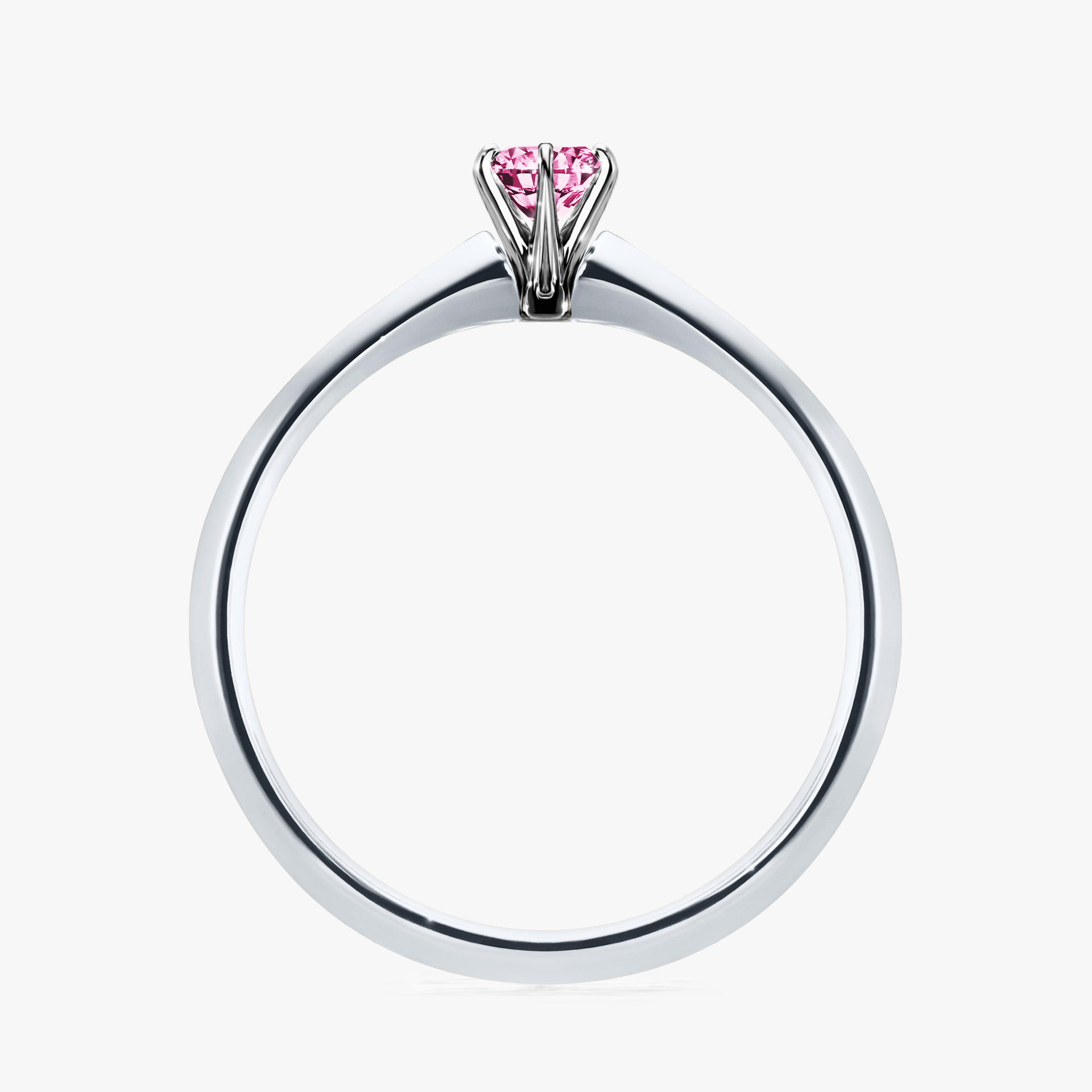 Pierścionek zaręczynowy My Queen z białego złota z różowym diamentem 0,17ct