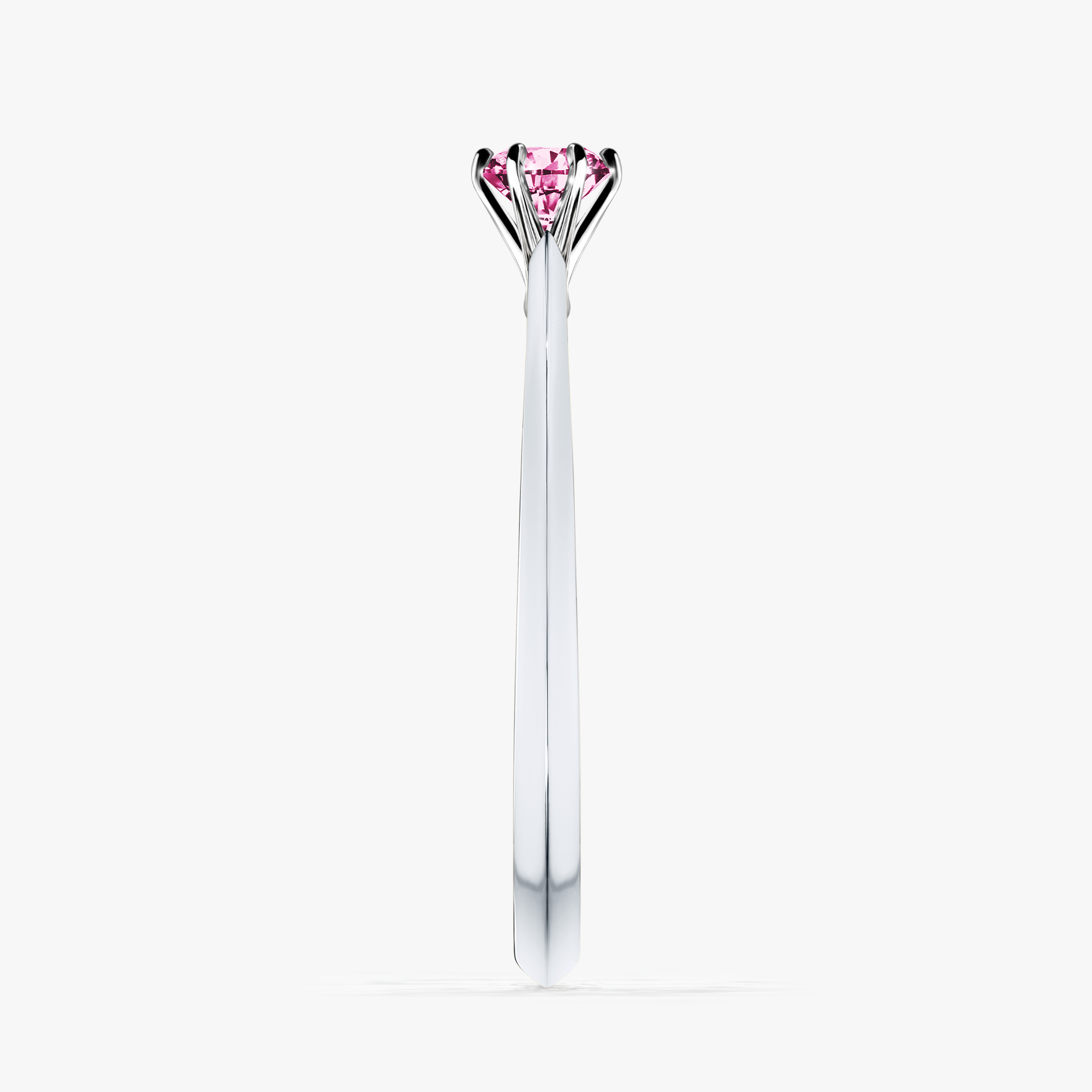 Pierścionek zaręczynowy My Queen z białego złota z różowym diamentem 0,17ct