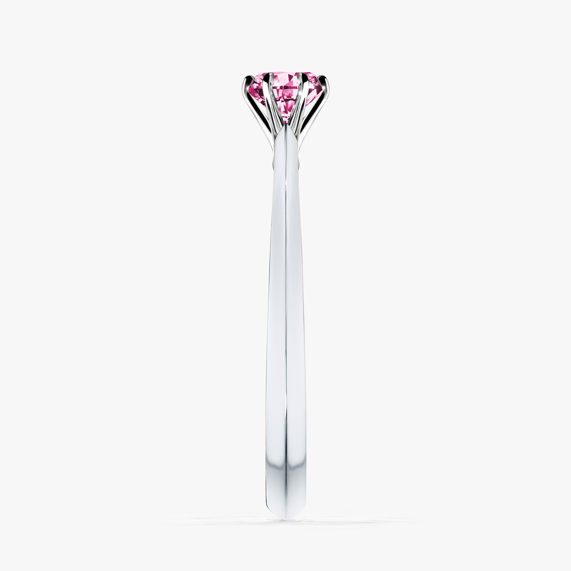 Pierścionek zaręczynowy My Queen z białego złota z różowym diamentem 0,25ct