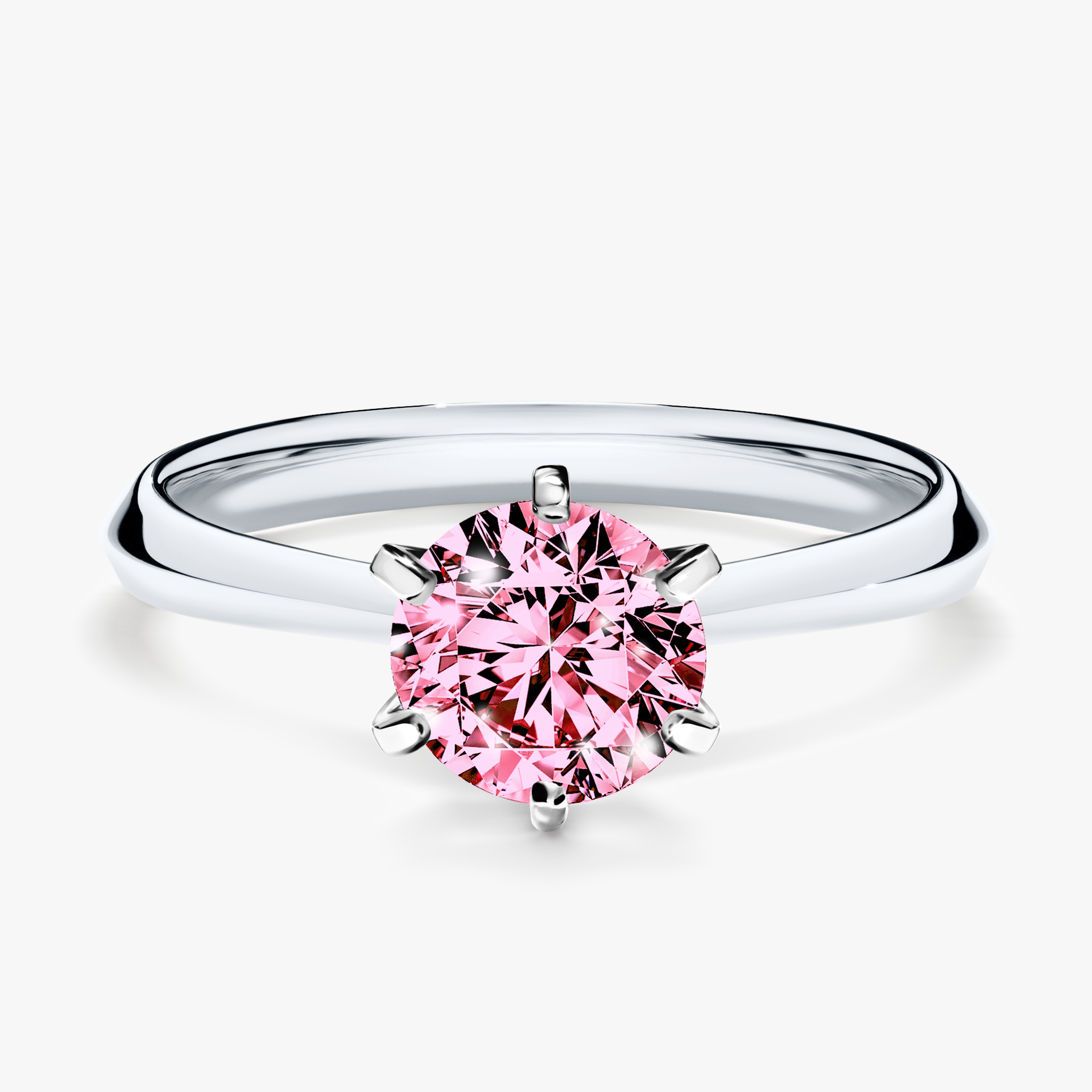 Pierścionek zaręczynowy My Queen z białego złota z różowym diamentem 1,00ct