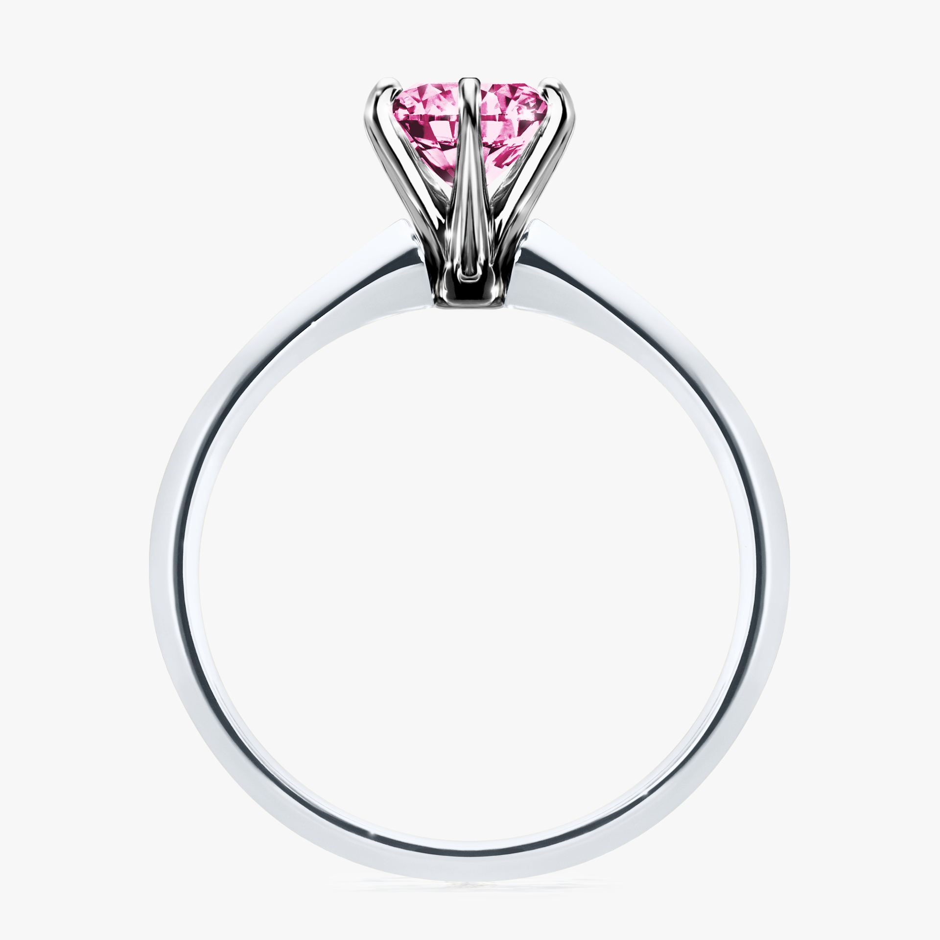 Pierścionek zaręczynowy My Queen z białego złota z różowym diamentem 1,00ct