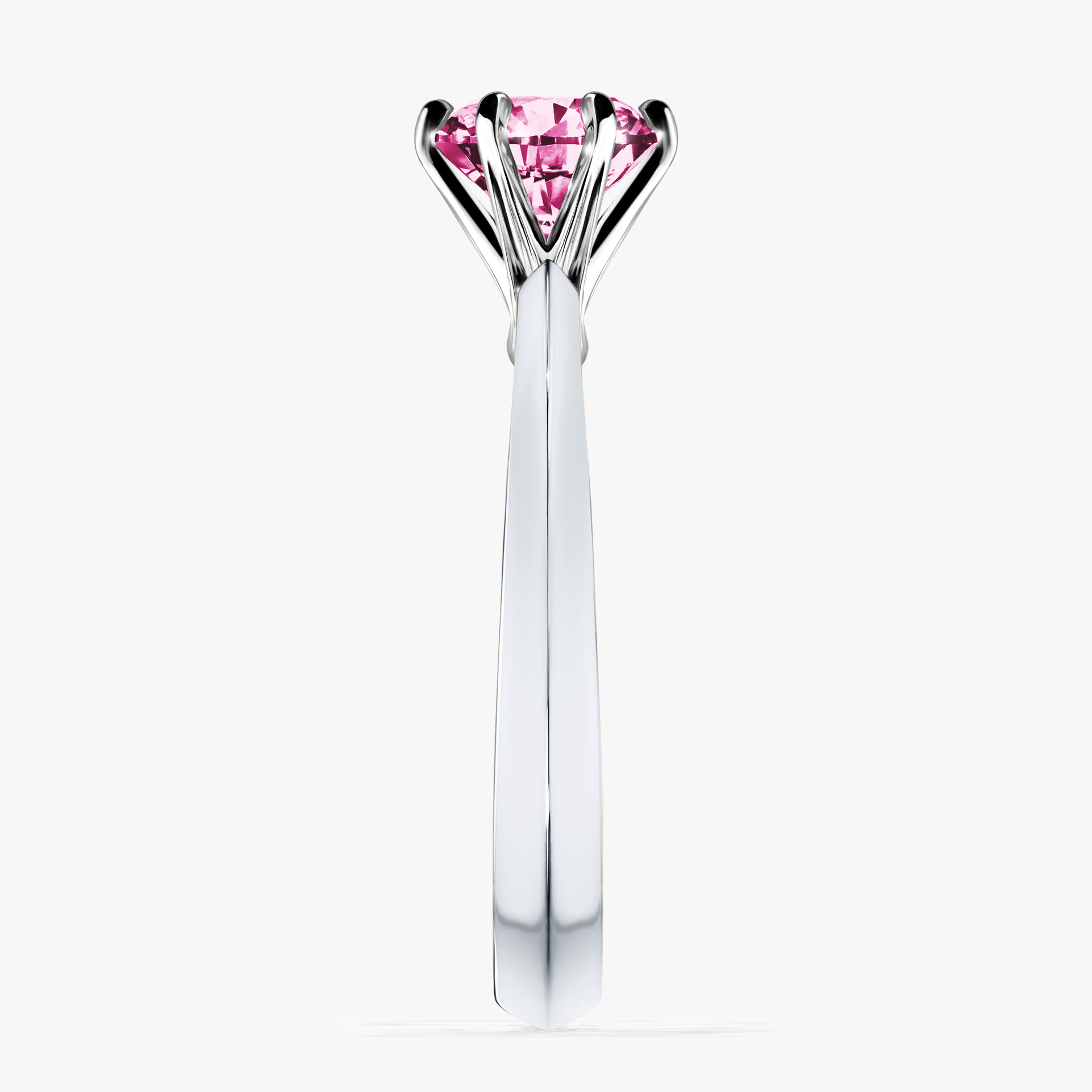 Pierścionek zaręczynowy My Queen z białego złota z różowym diamentem 1,00ct