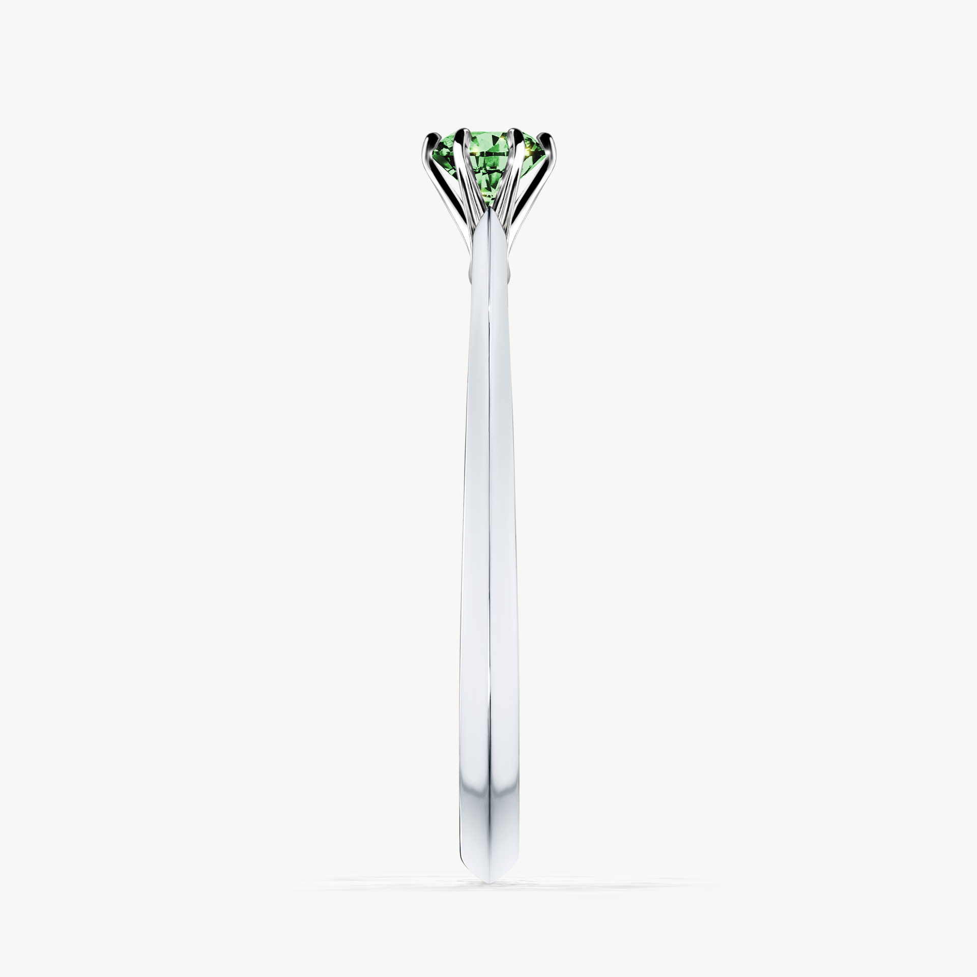 Pierścionek zaręczynowy My Queen z białego złota z ciemnym zielonym diamentem 0,17ct