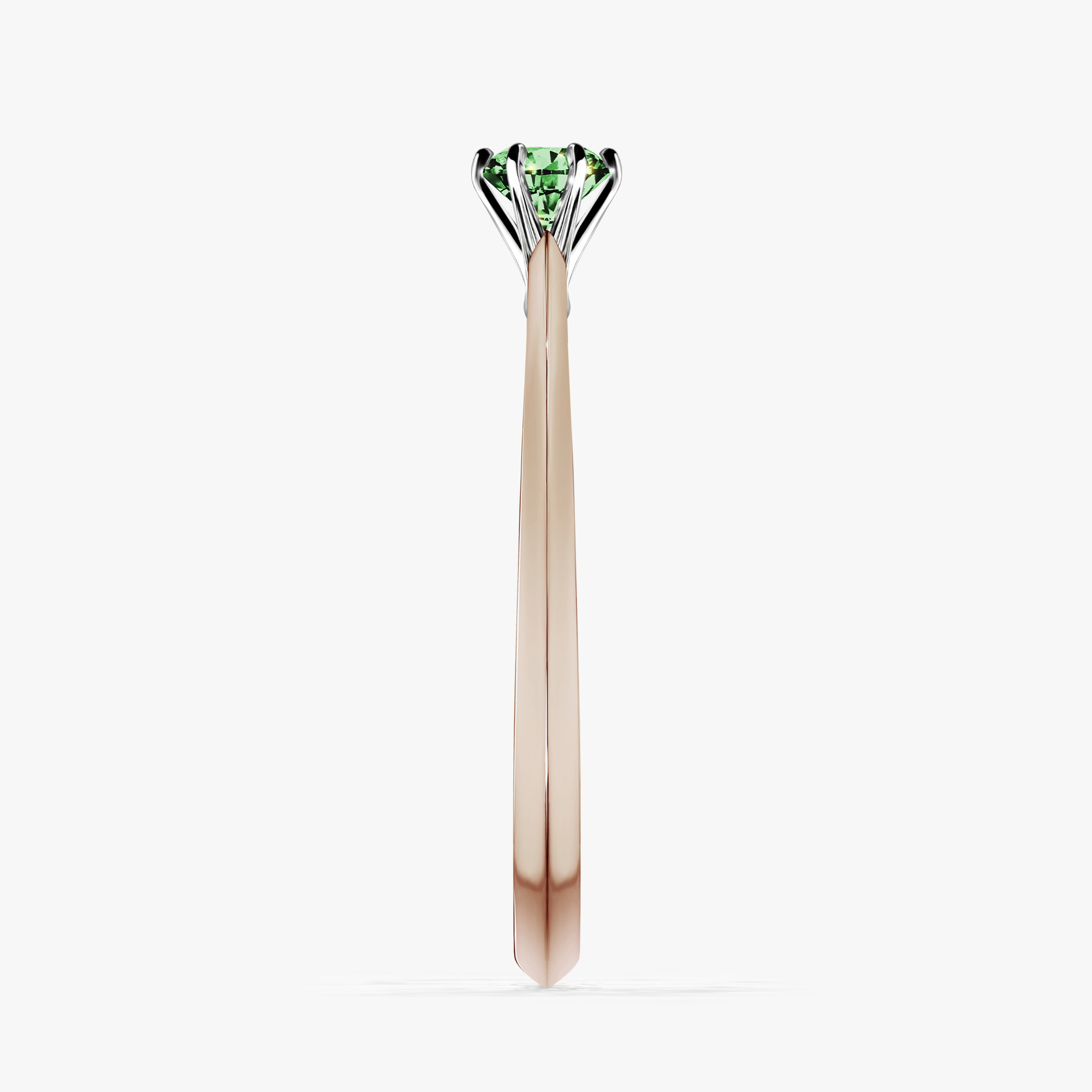 Pierścionek zaręczynowy My Queen z różowego złota z ciemnym zielonym diamentem 0,17ct