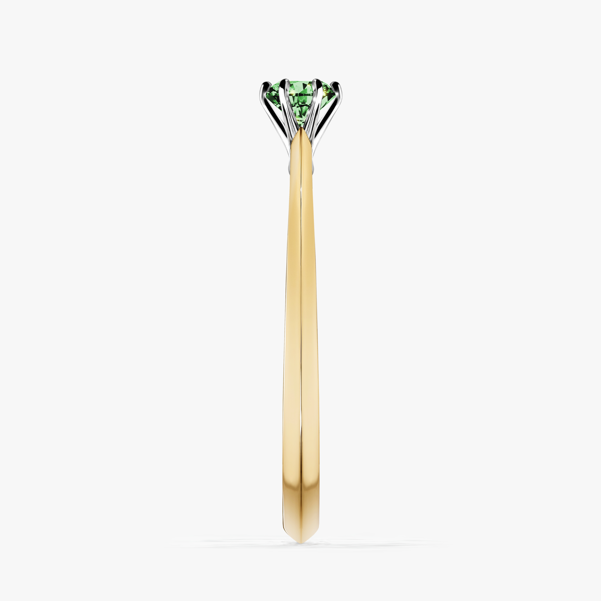 Pierścionek zaręczynowy My Queen z żółtego złota z ciemnym zielonym diamentem 0,17ct