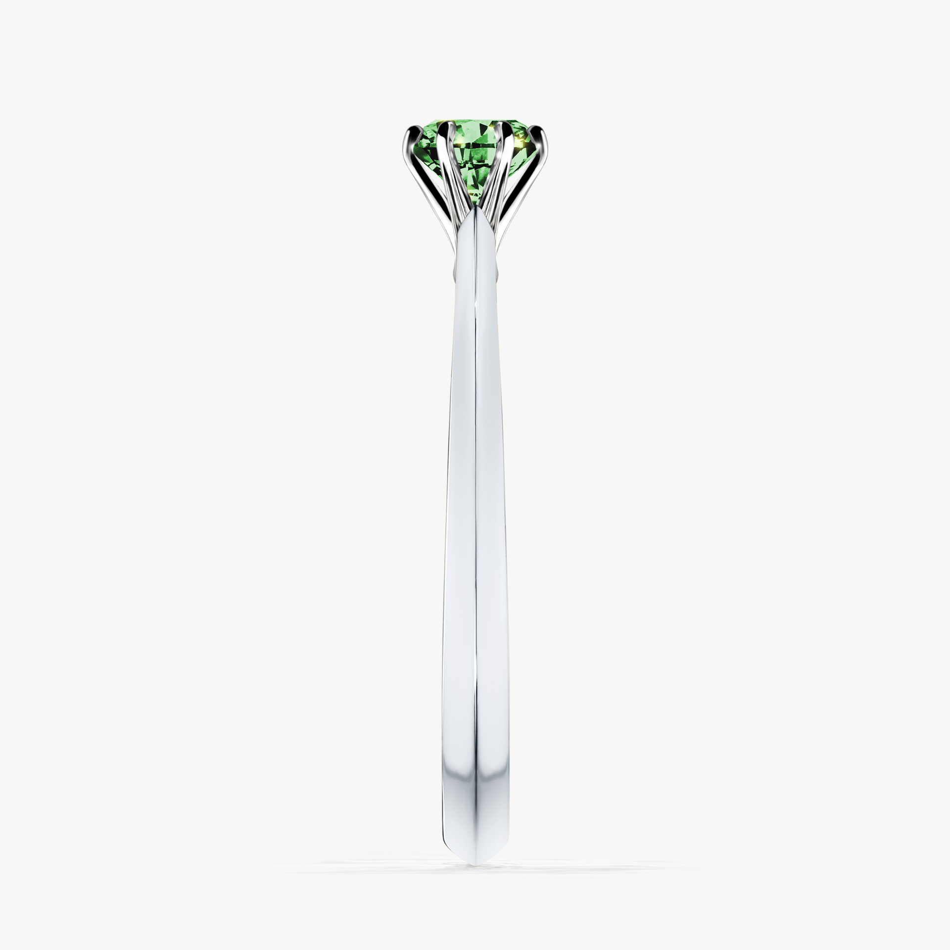 Pierścionek zaręczynowy My Queen z białego złota z ciemnym zielonym diamentem 0,25ct