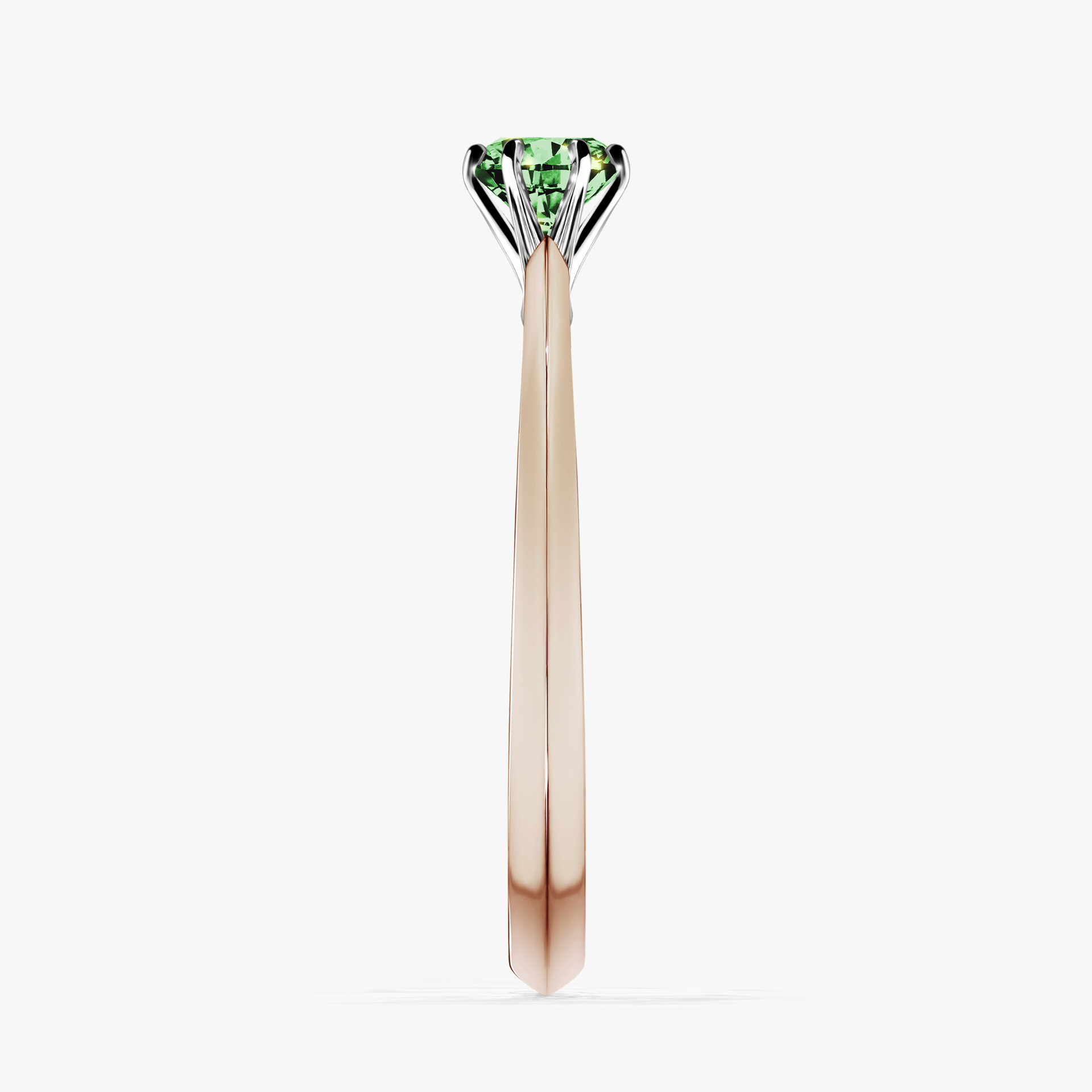 Pierścionek zaręczynowy My Queen z różowego złota z ciemnym zielonym diamentem 0,25ct