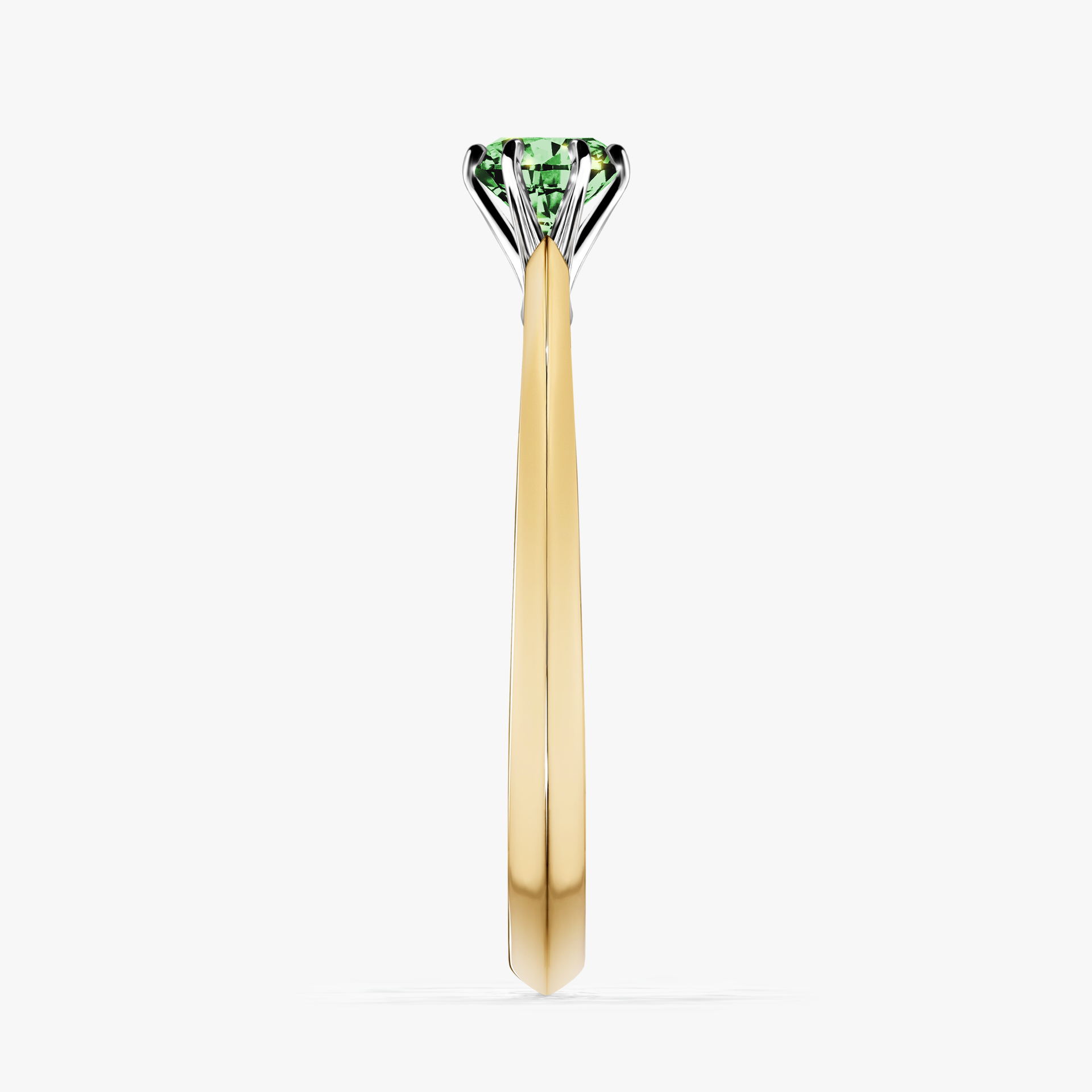 Pierścionek zaręczynowy My Queen z żółtego złota z ciemnym zielonym diamentem 0,25ct
