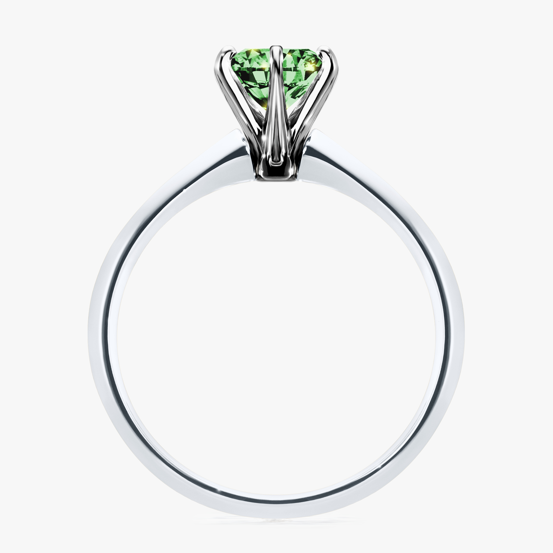 Pierścionek zaręczynowy My Queen z białego złota z ciemnym zielonym diamentem 1,00ct