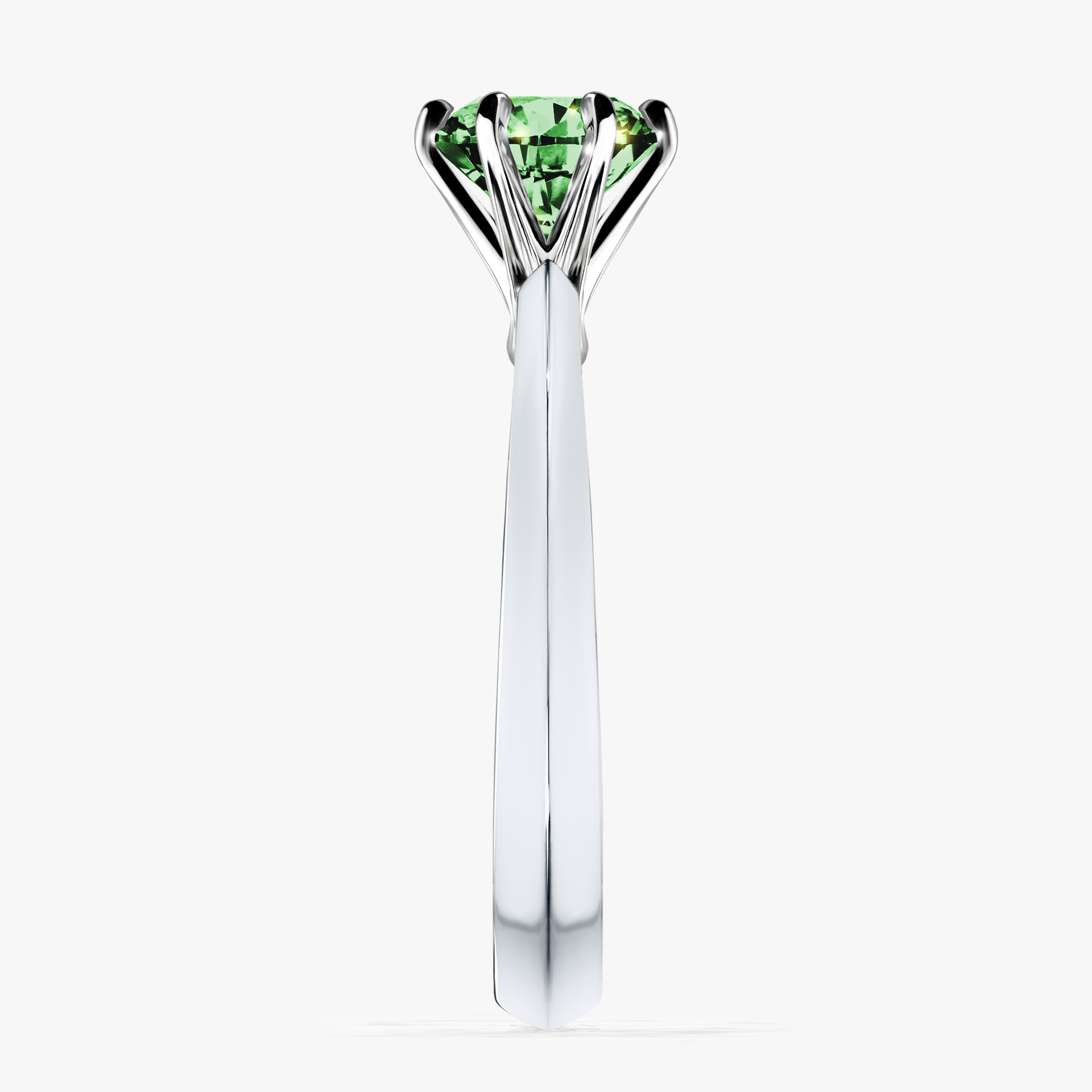 Pierścionek zaręczynowy My Queen z białego złota z ciemnym zielonym diamentem 1,00ct