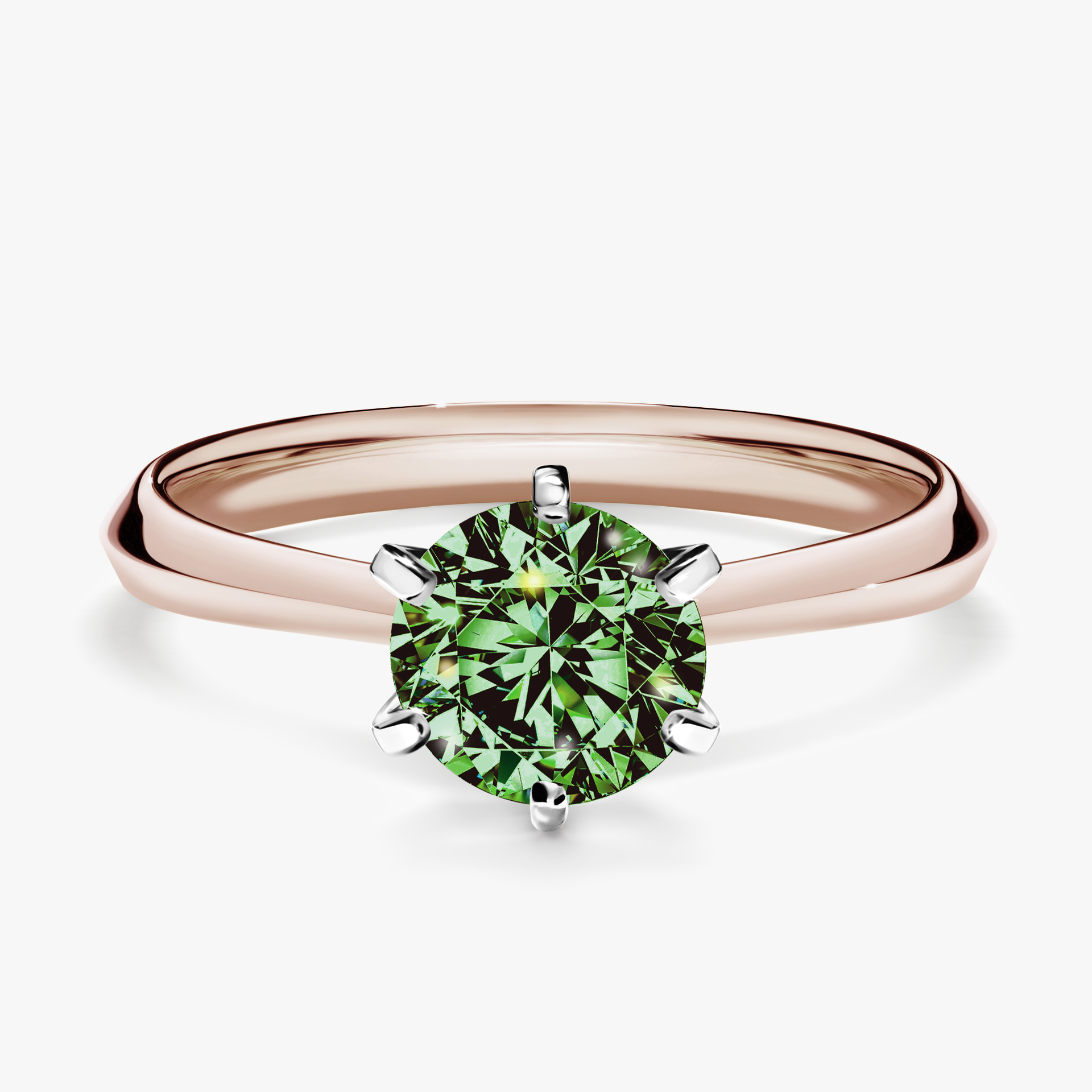 Pierścionek zaręczynowy My Queen z różowego złota z ciemnym zielonym diamentem 1,00ct