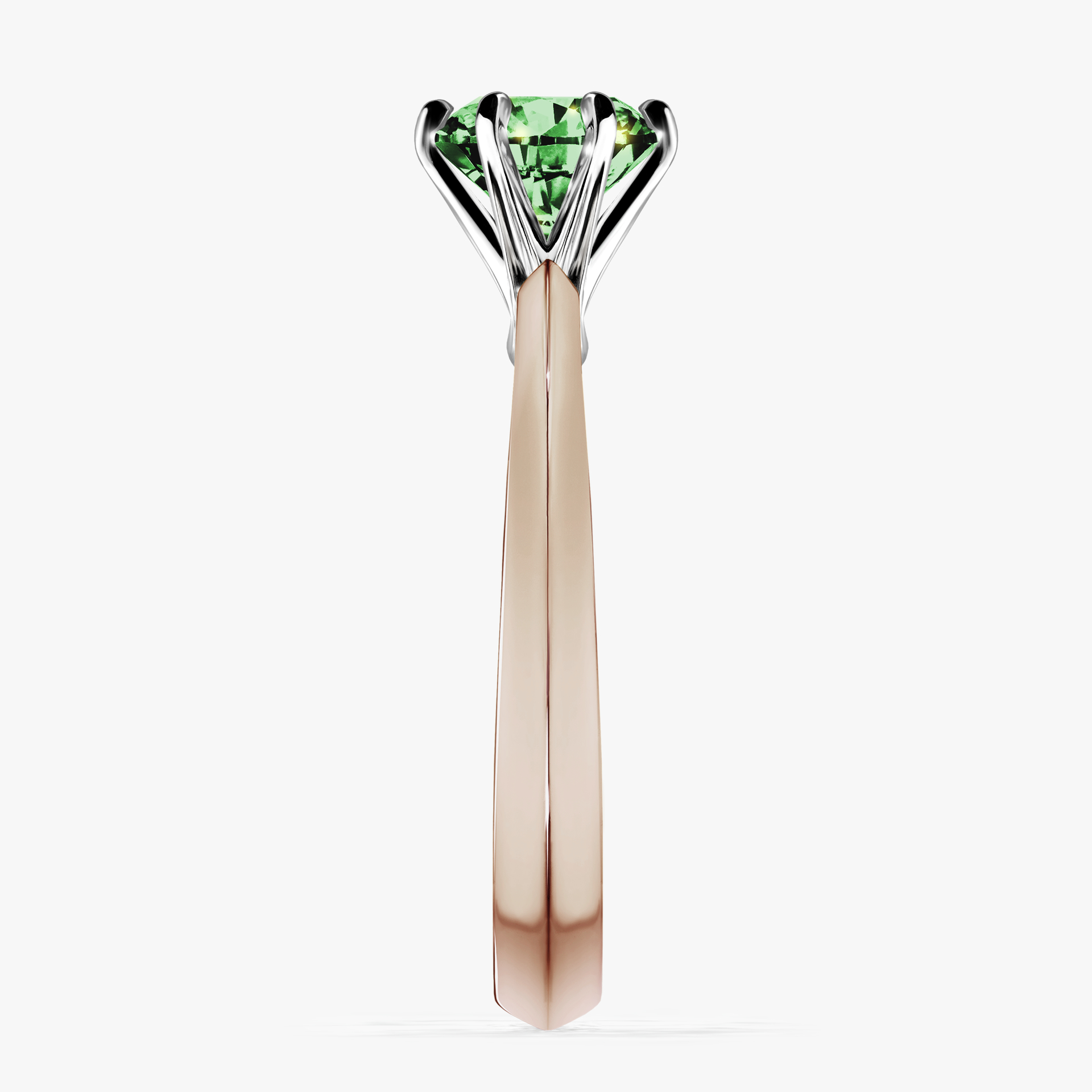 Pierścionek zaręczynowy My Queen z różowego złota z ciemnym zielonym diamentem 1,00ct
