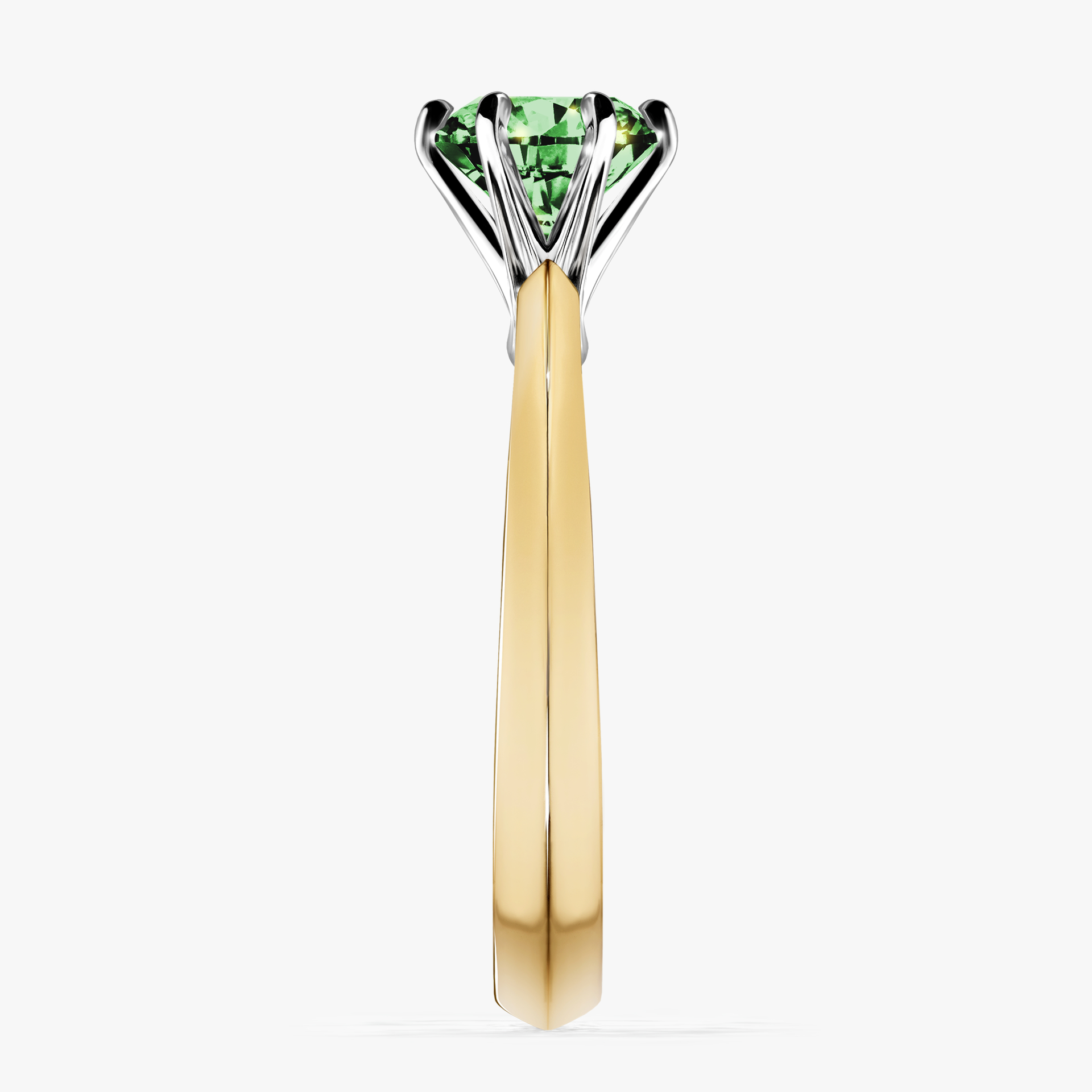 Pierścionek zaręczynowy My Queen z żółtego złota z ciemnym zielonym diamentem 1,00ct