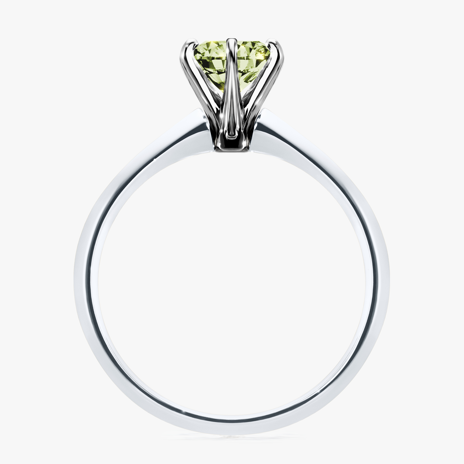 Pierścionek zaręczynowy My Queen z białego złota z jasnym zielonym diamentem 1,00ct